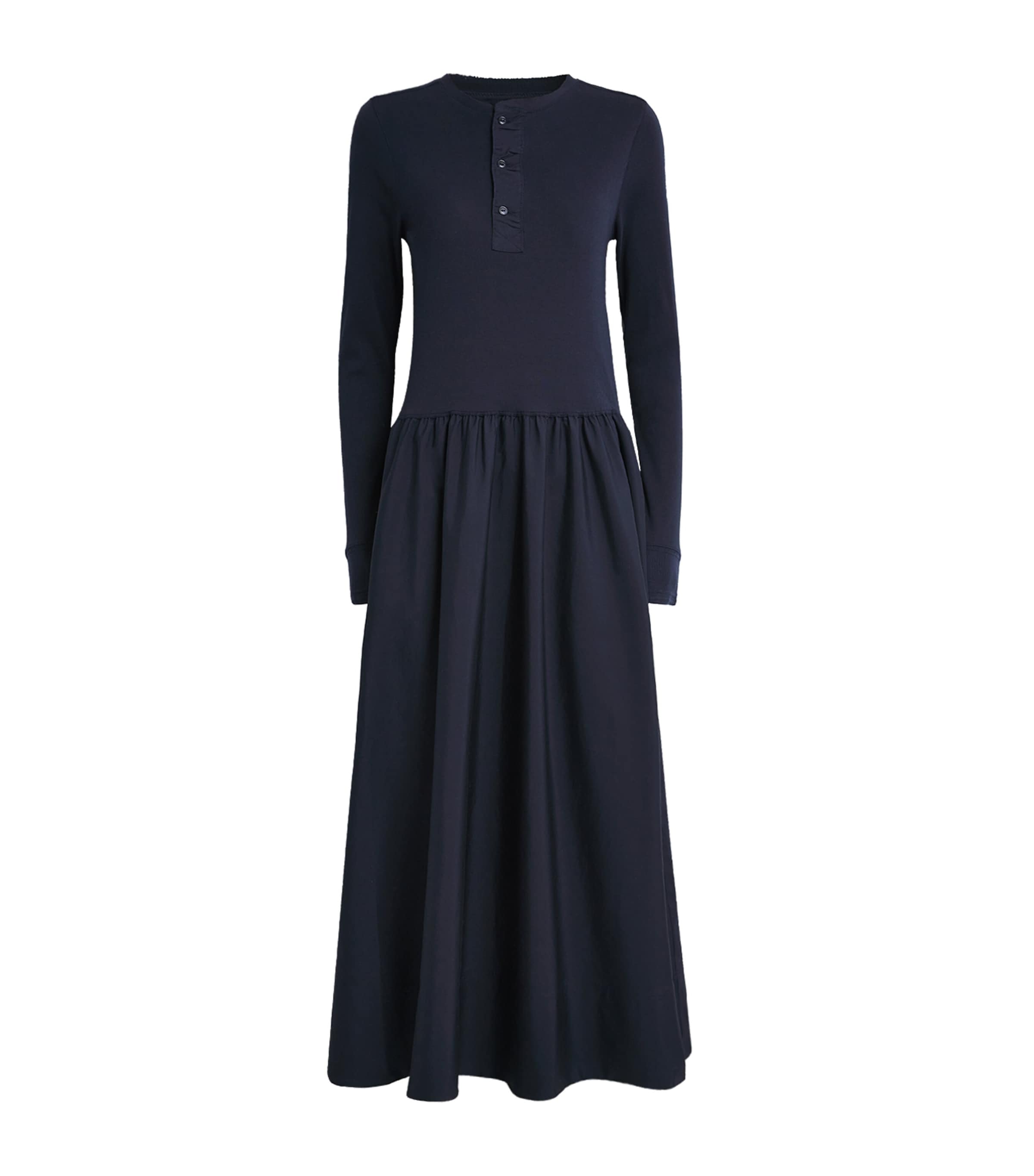 Cotton Henley Midi Dress AVIATOR NAVY Image 1