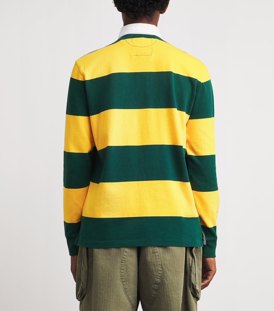 Polo Ralph Lauren Mens Cotton Striped Polo Shirt Green Image 4