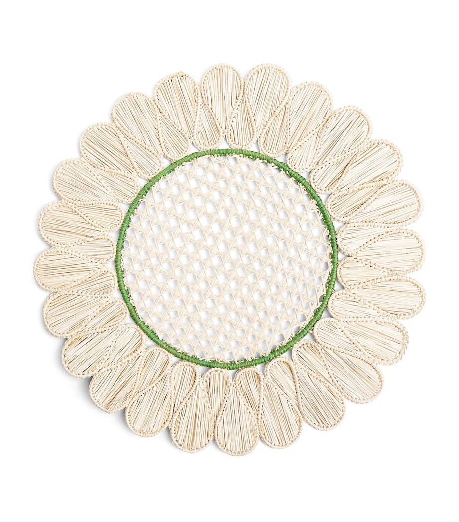 Harrods x Coro Cora Rattan Placemat (37cm) Green Image 1