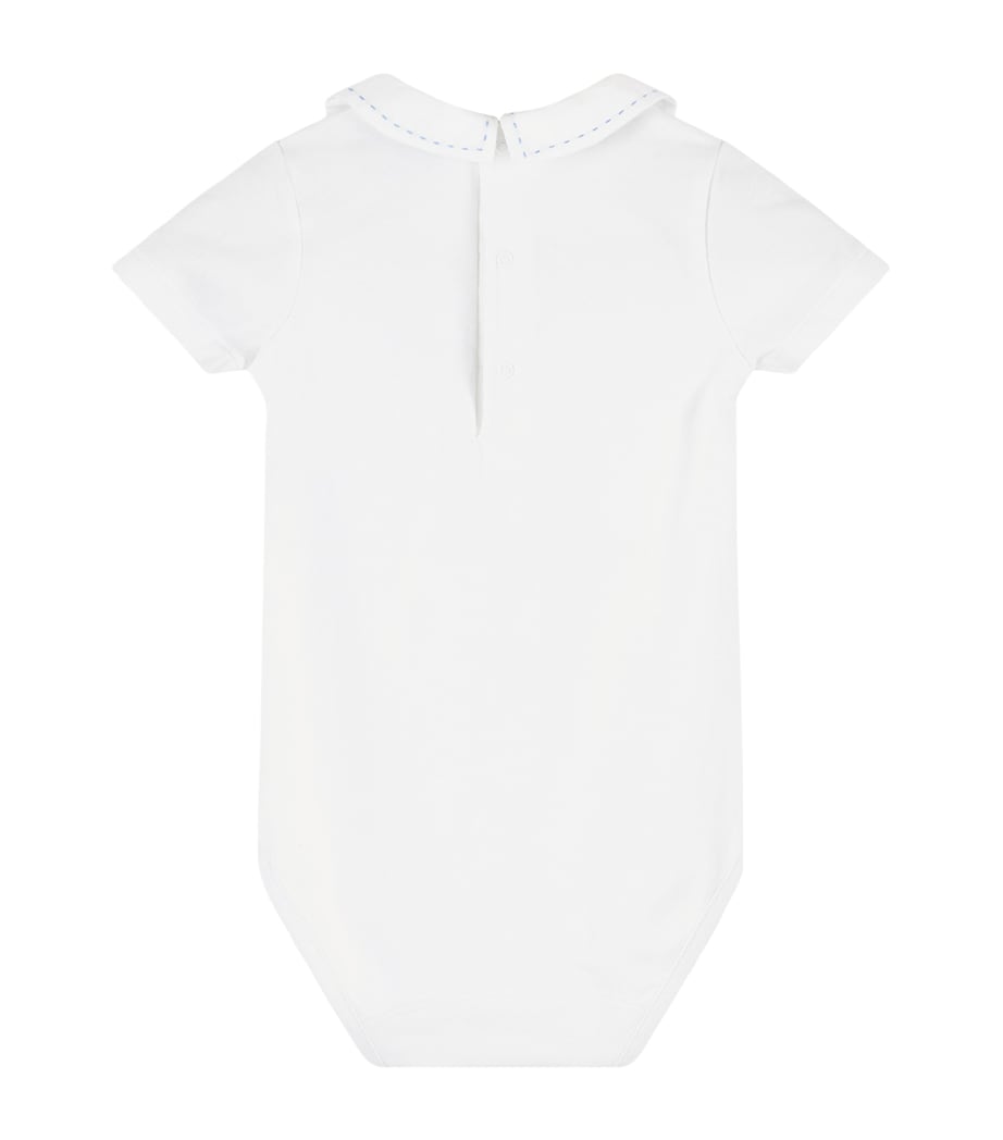 Trotters Monty Bodysuit (3-24 Months) White/pale Blue Image 2