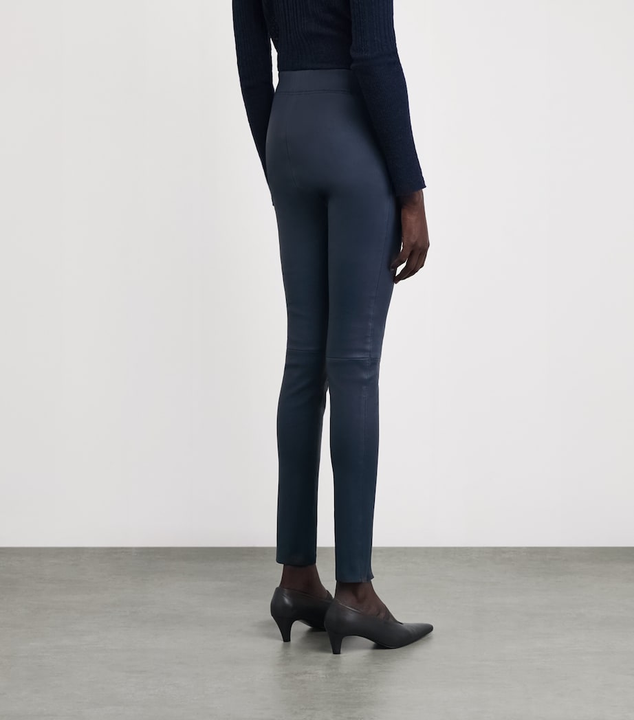Stretch-Leather Leggings INDIGO Image 4