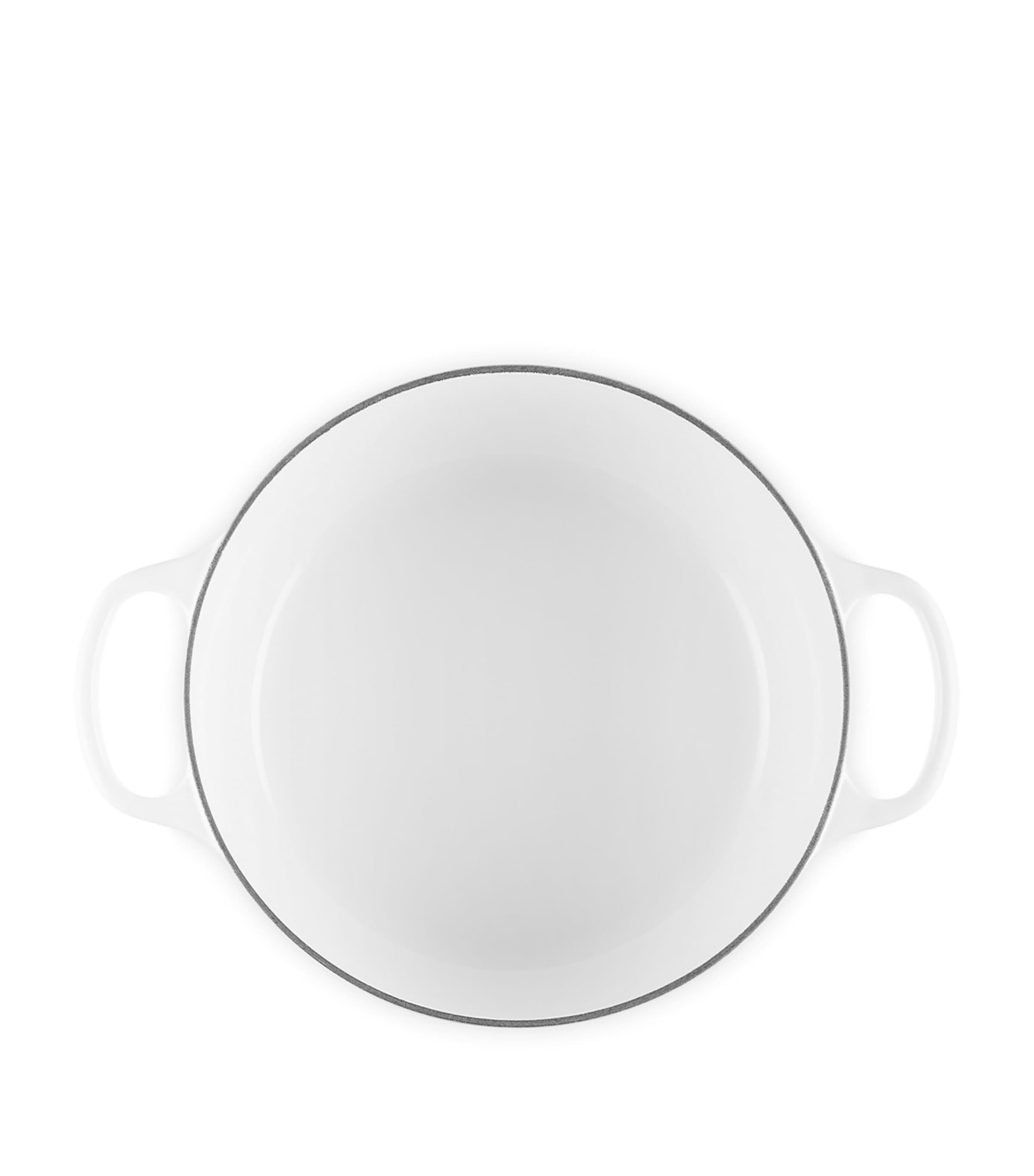 Le Creuset Cast Iron Petal Casserole Dish (26cm) White Image 4