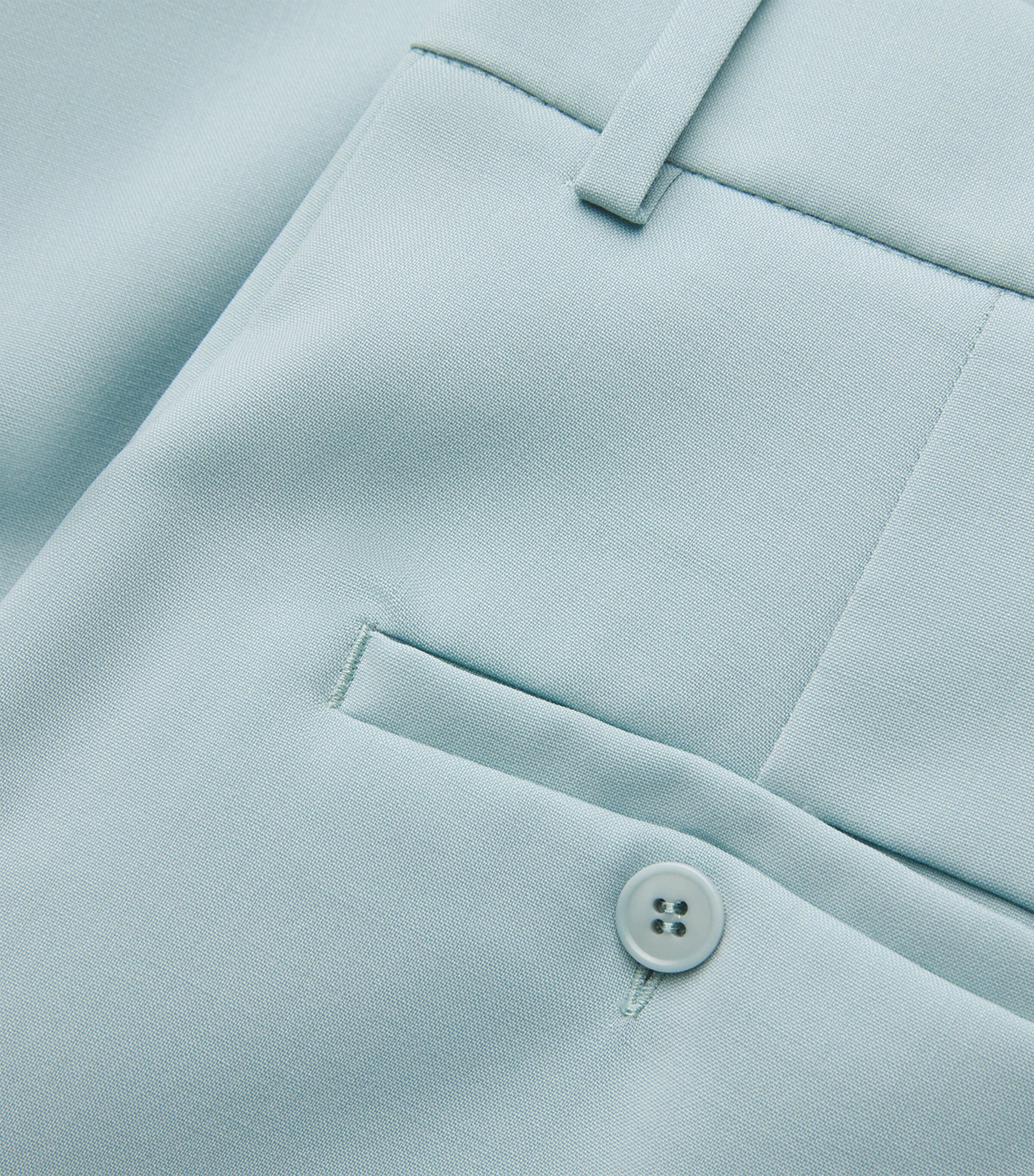 Virgin Wool Tailored Trousers PASTEL GREEN Image 5