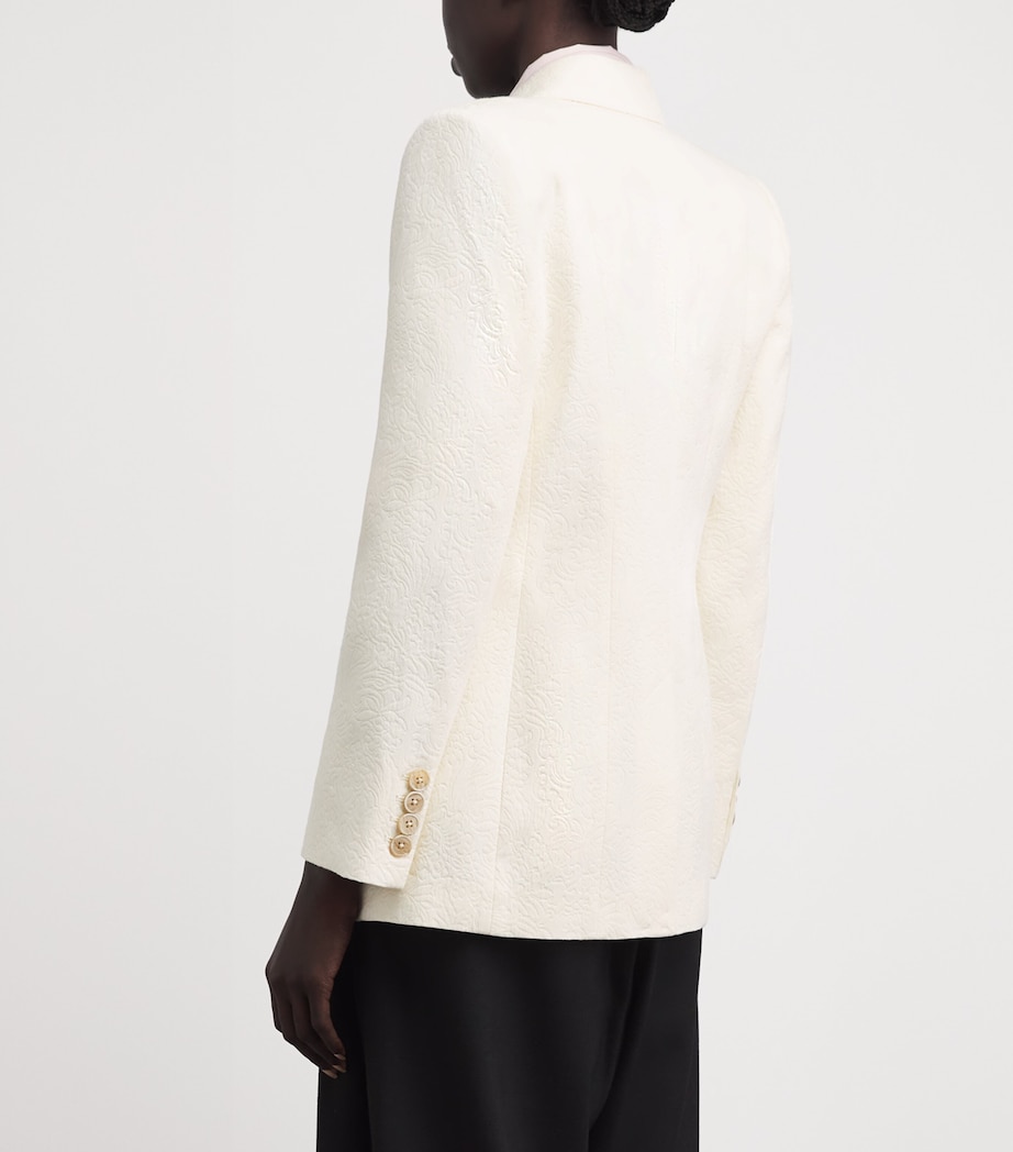 ME+EM Womens Jacquard Sharp Shoulder Blazer Ivory Image 5