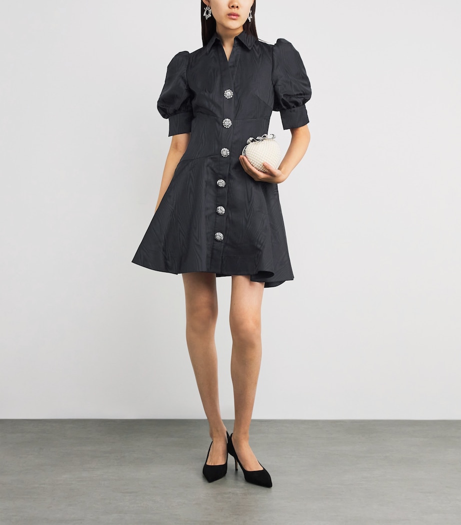 Moiré Narcissa Mini Dress BLACK Image 2