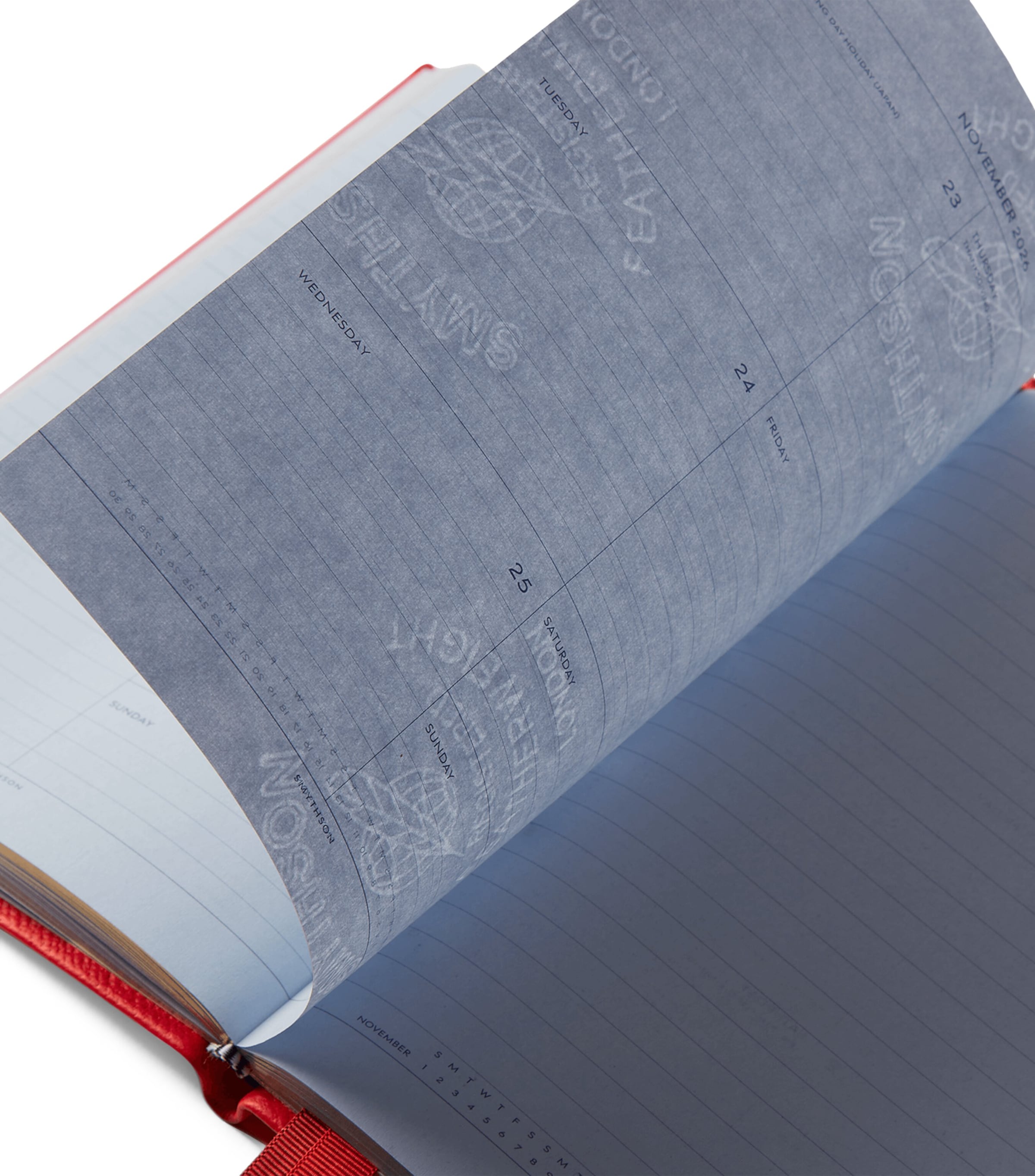Leather Soho A5 2026 Diary SCARLET RED Image 3