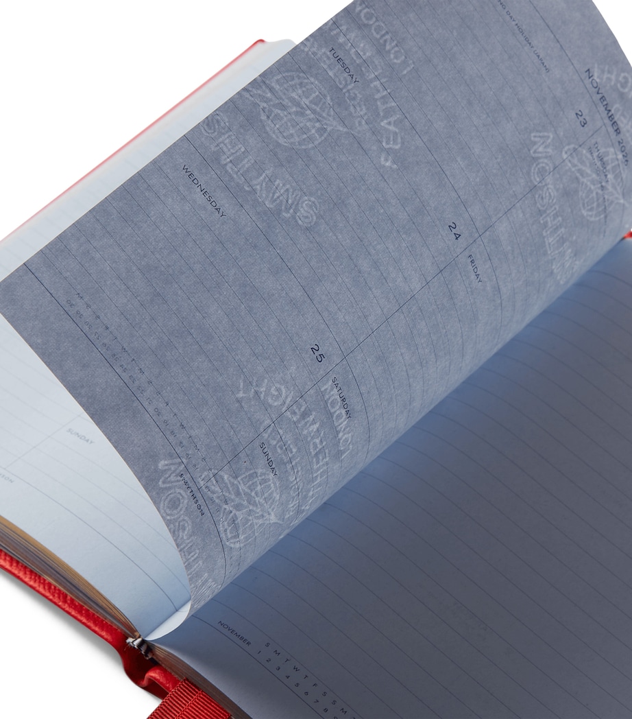 Leather Soho A5 2026 Diary SCARLET RED Image 3
