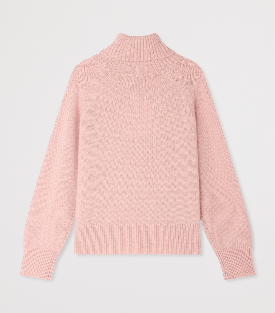 Bonpoint Wool-Cashmere Rollneck Sweater (4-8 Years) Rose Petale Image 2