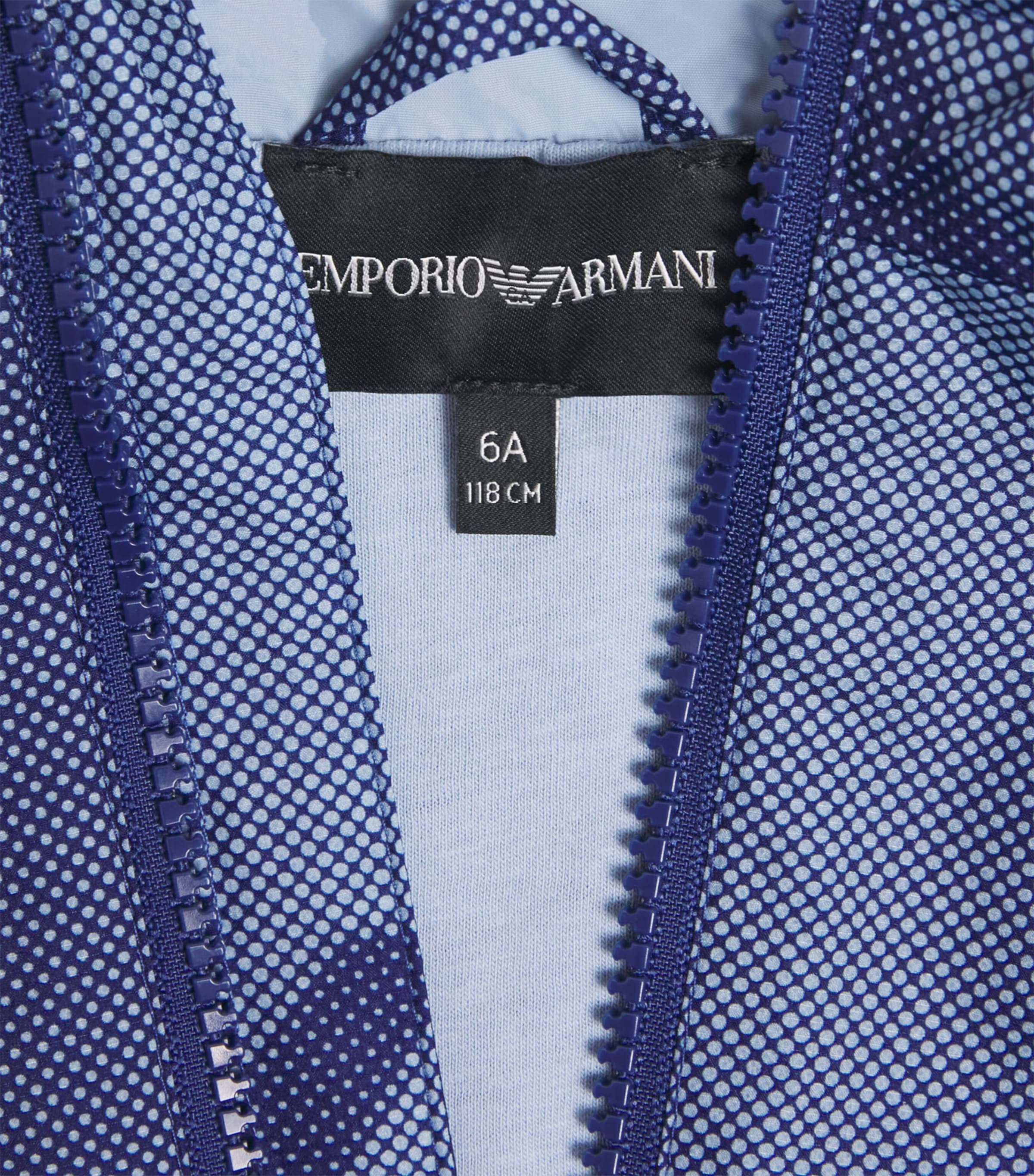 Emporio Armani Kids Blue Logo Hooded Windbreaker (4-16 Years 
