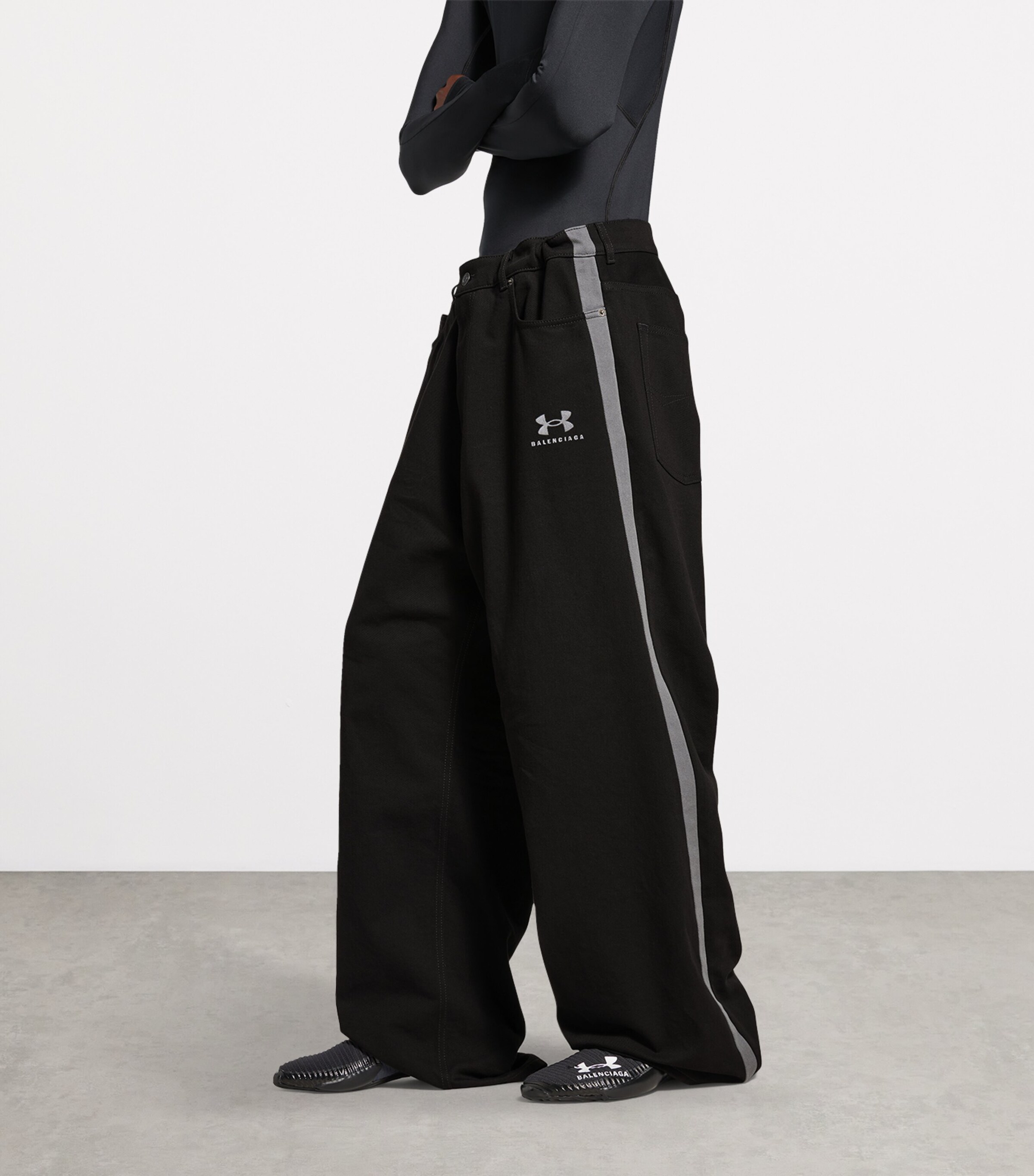 Balenciaga Black x Under Armour Oversized Track Jeans | Harrods US