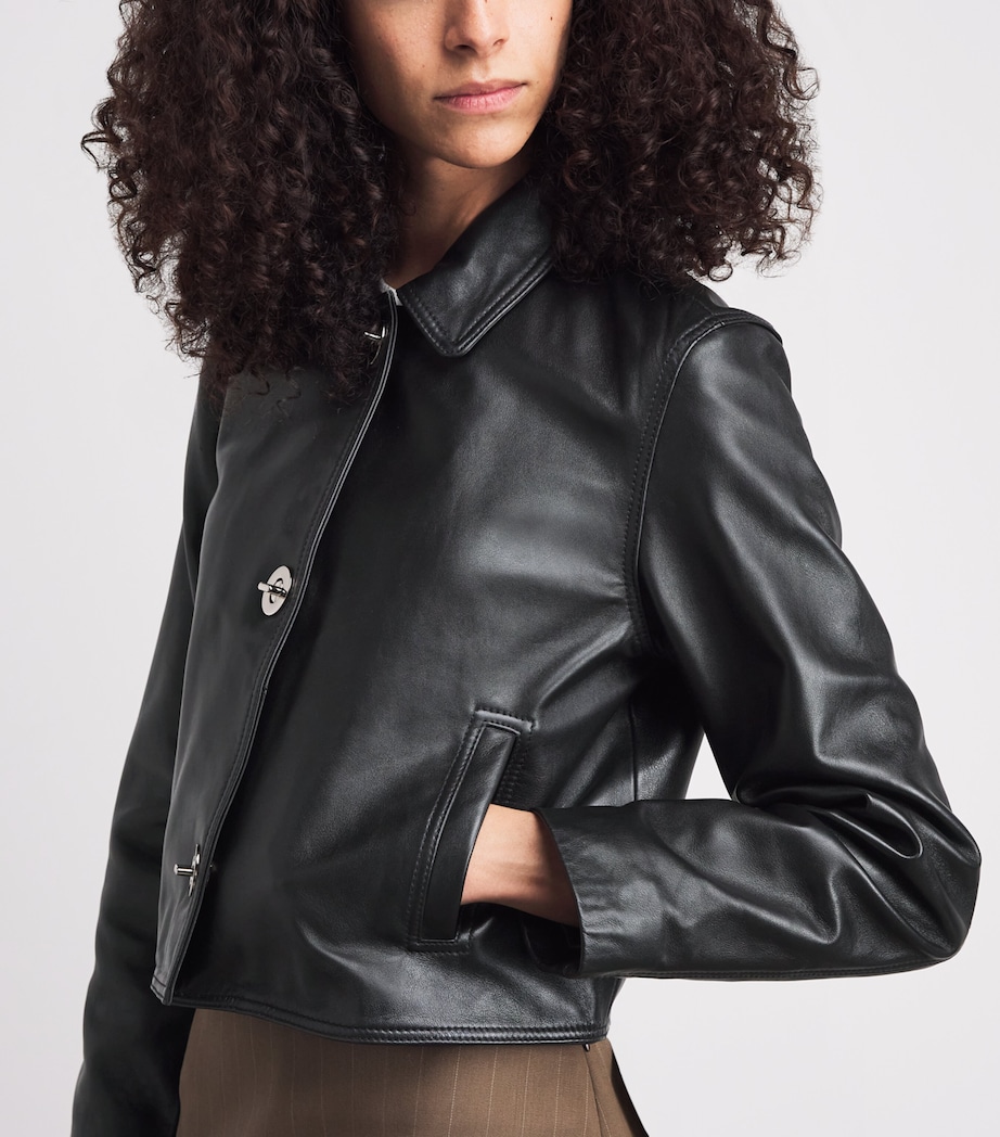 Claudie Pierlot Womens Leather Turn-Lock Jacket Black Image 3