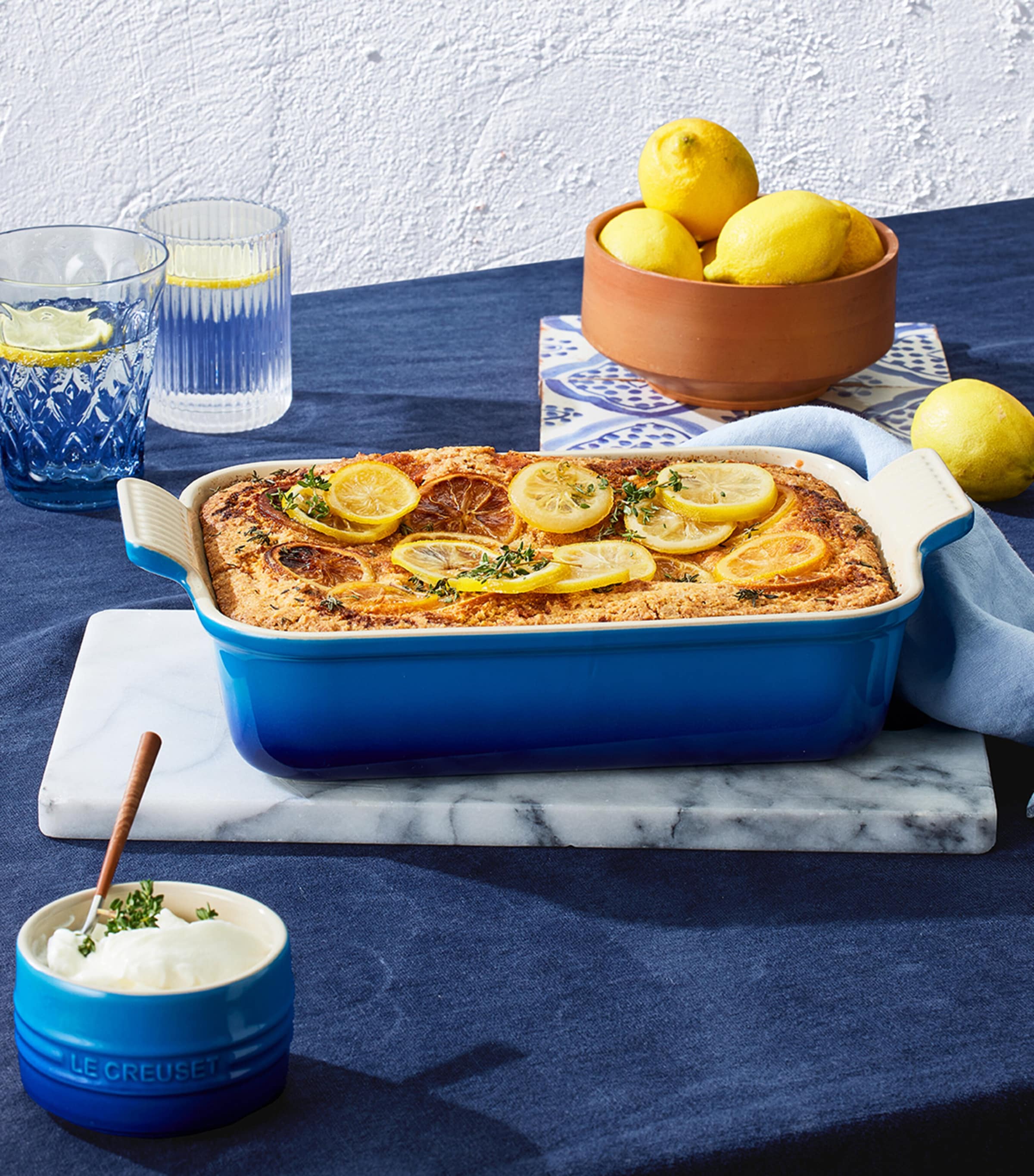 Stoneware Heritage Rectangular Dish (32cm) AZURE BLUE Image 4