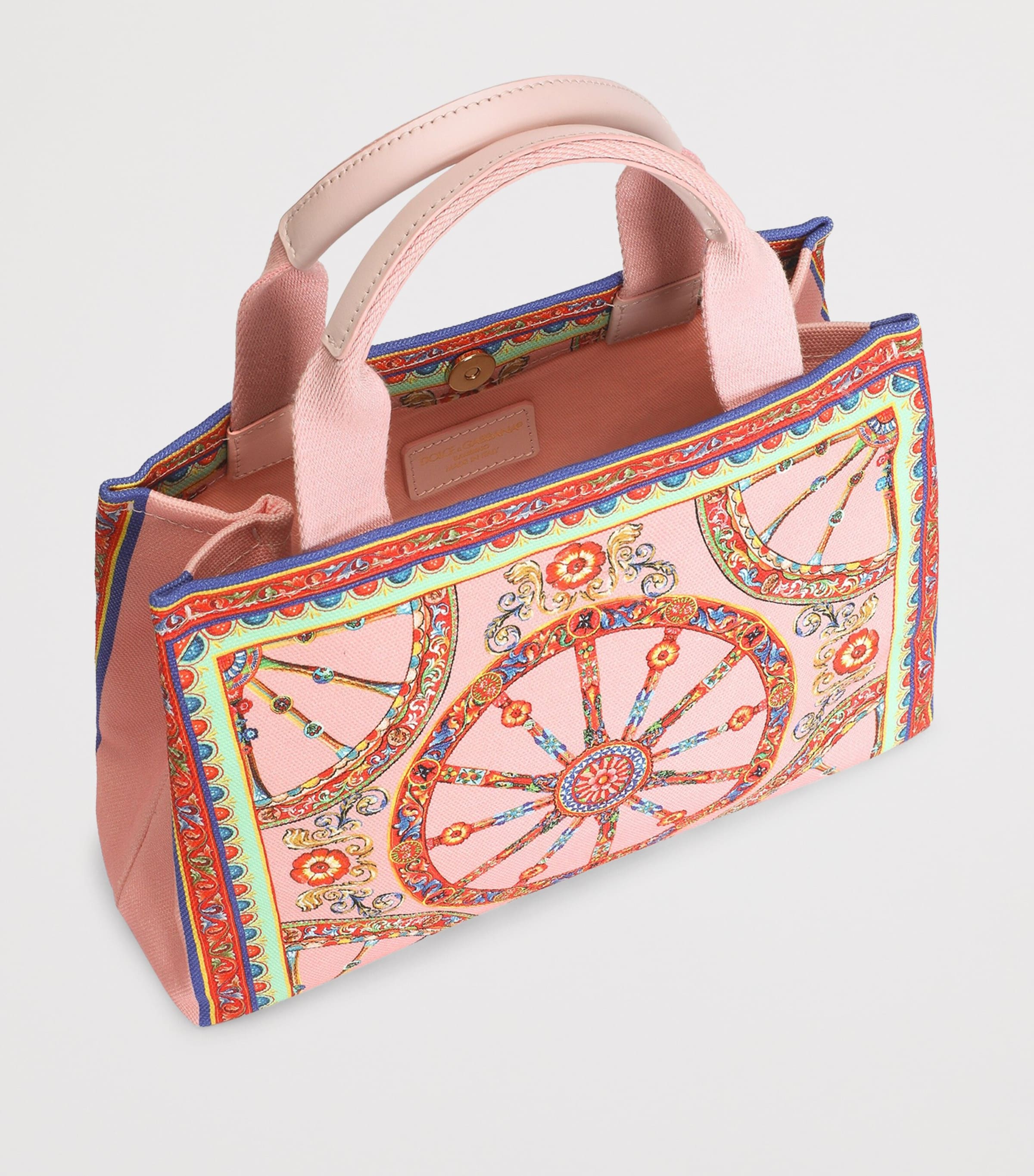 Dolce&Gabbana Kids Canvas Carretto Print Tote Bag Carretto Fld Image 4