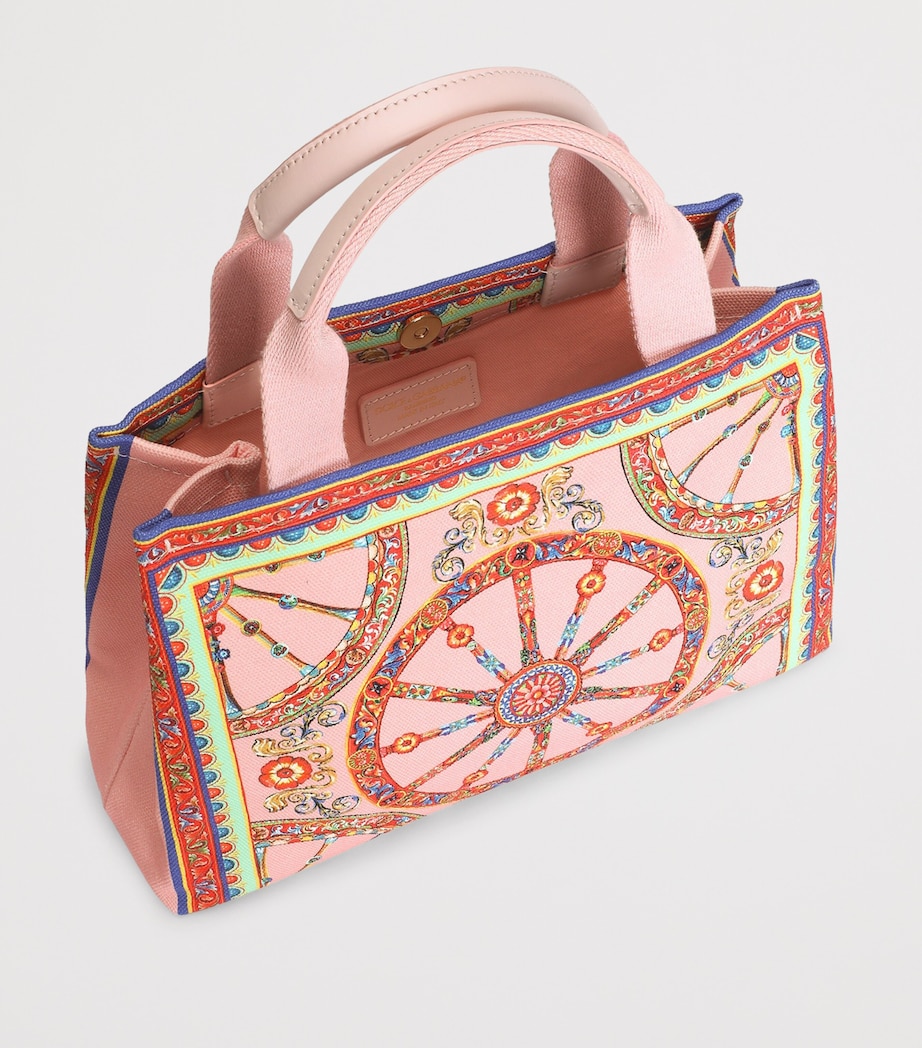 Dolce&Gabbana Kids Canvas Carretto Print Tote Bag Carretto Fld Image 4