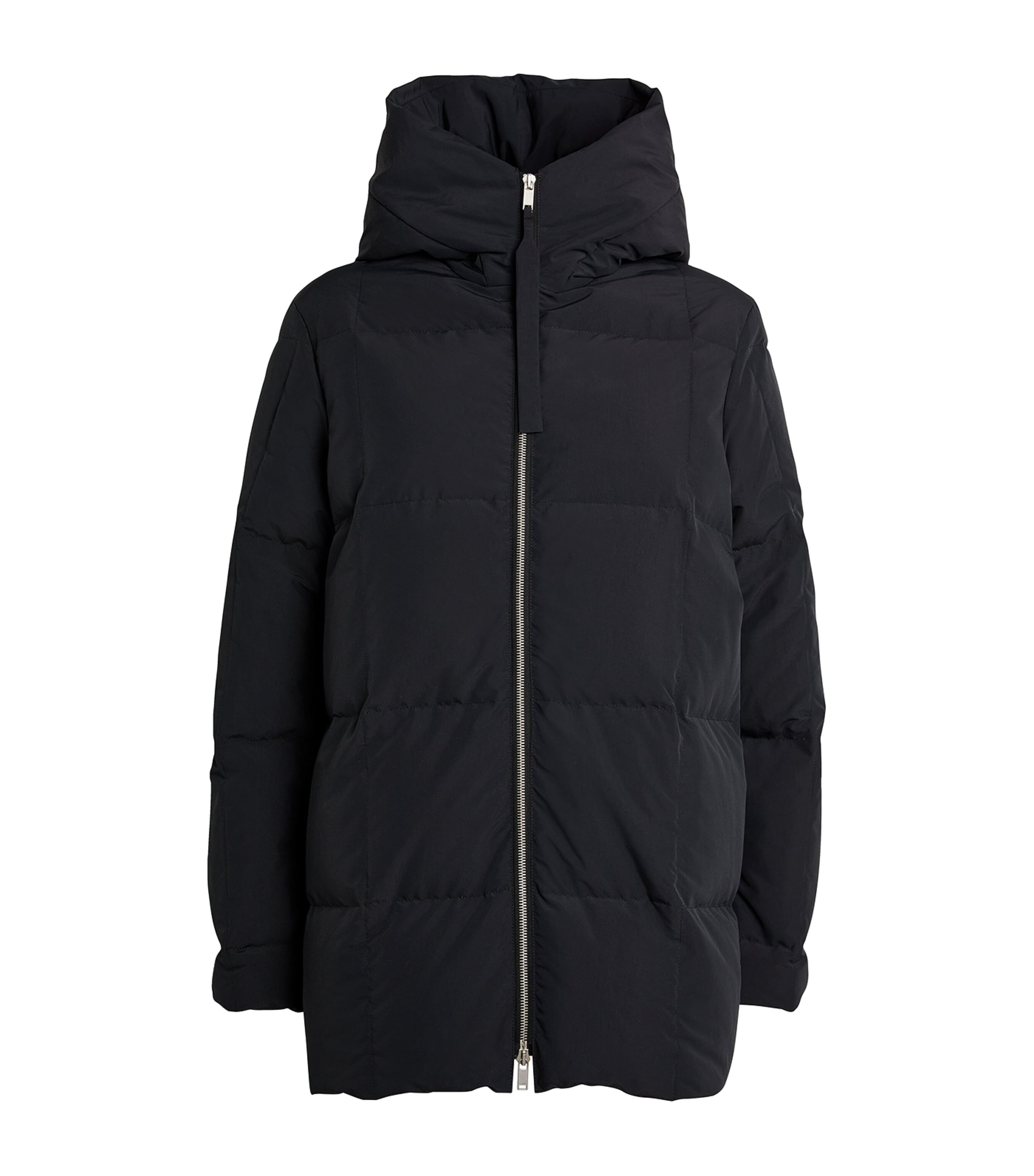 Jil Sander Hooded Water Repellent Tech Down Jacket In Black