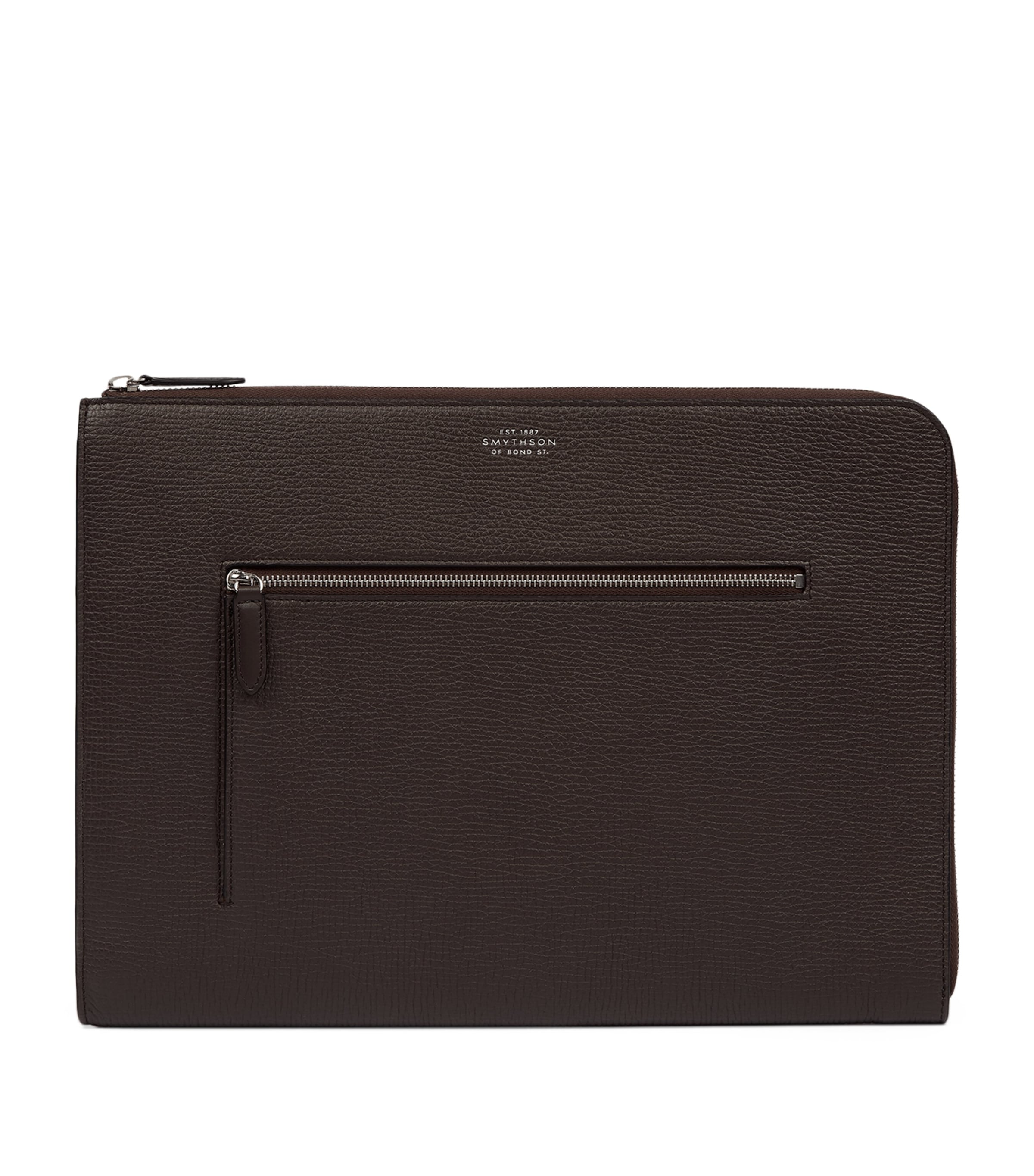Smythson Small Calfskin Ludlow Laptop Case Dark Brown Image 1