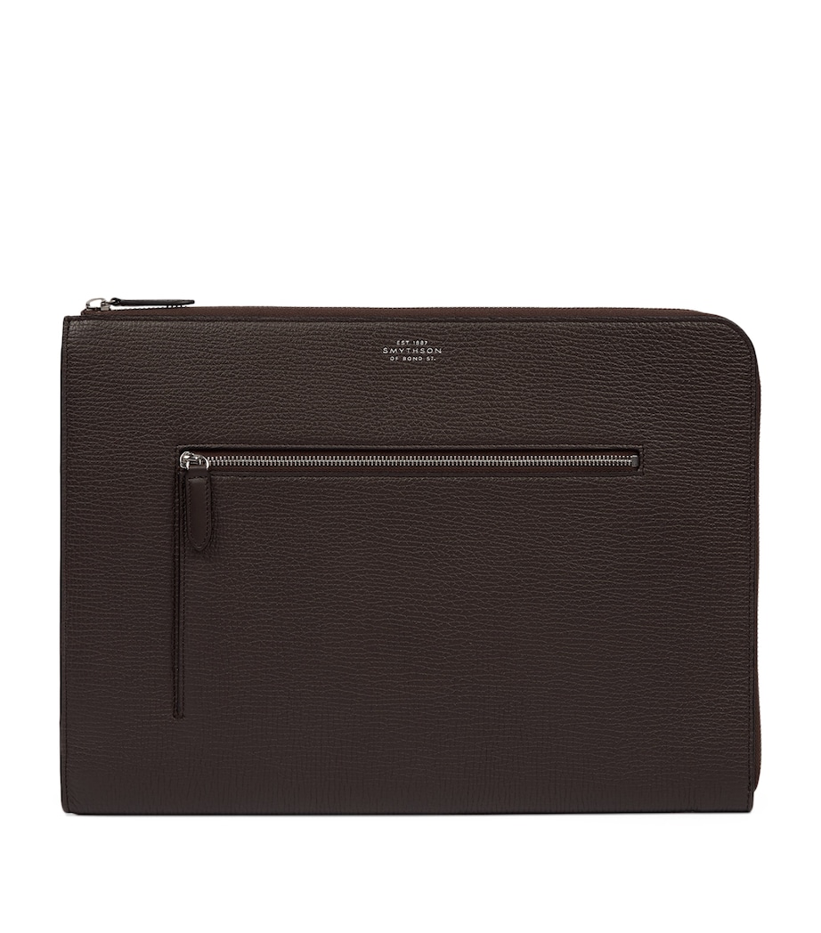Smythson Small Calfskin Ludlow Laptop Case Dark Brown Image 1