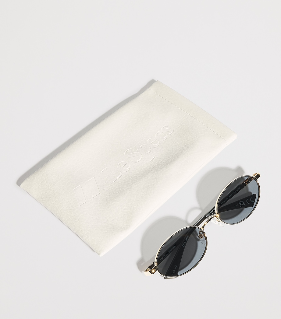 Le Specs Icicle Oval Sunglasses Gol Image 4