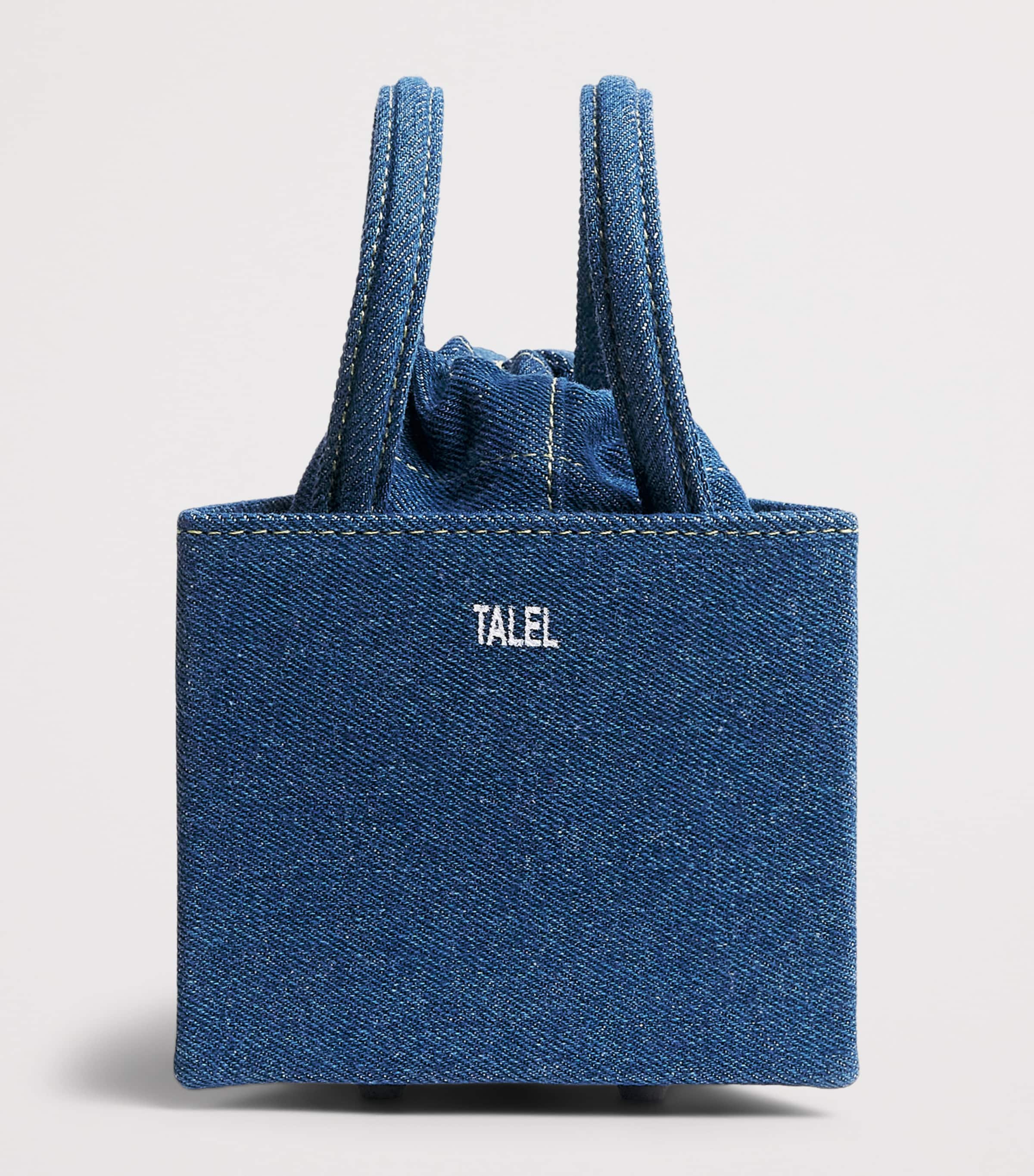Talel Paris Small Denim Triangle Bag Blue Denim Image 3
