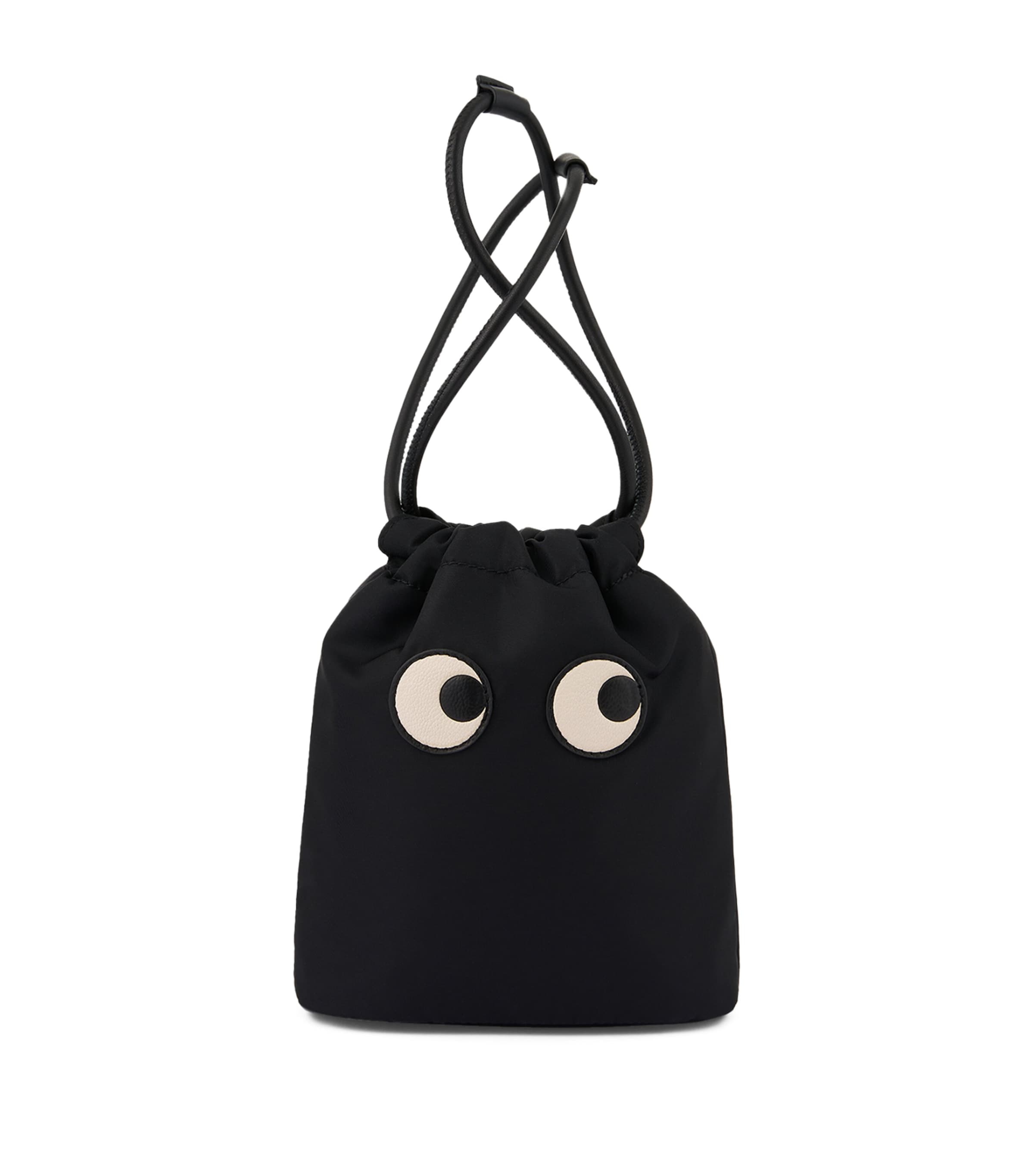 Shop Anya Hindmarch Econyl Eyes Drawstring Pouch In Black