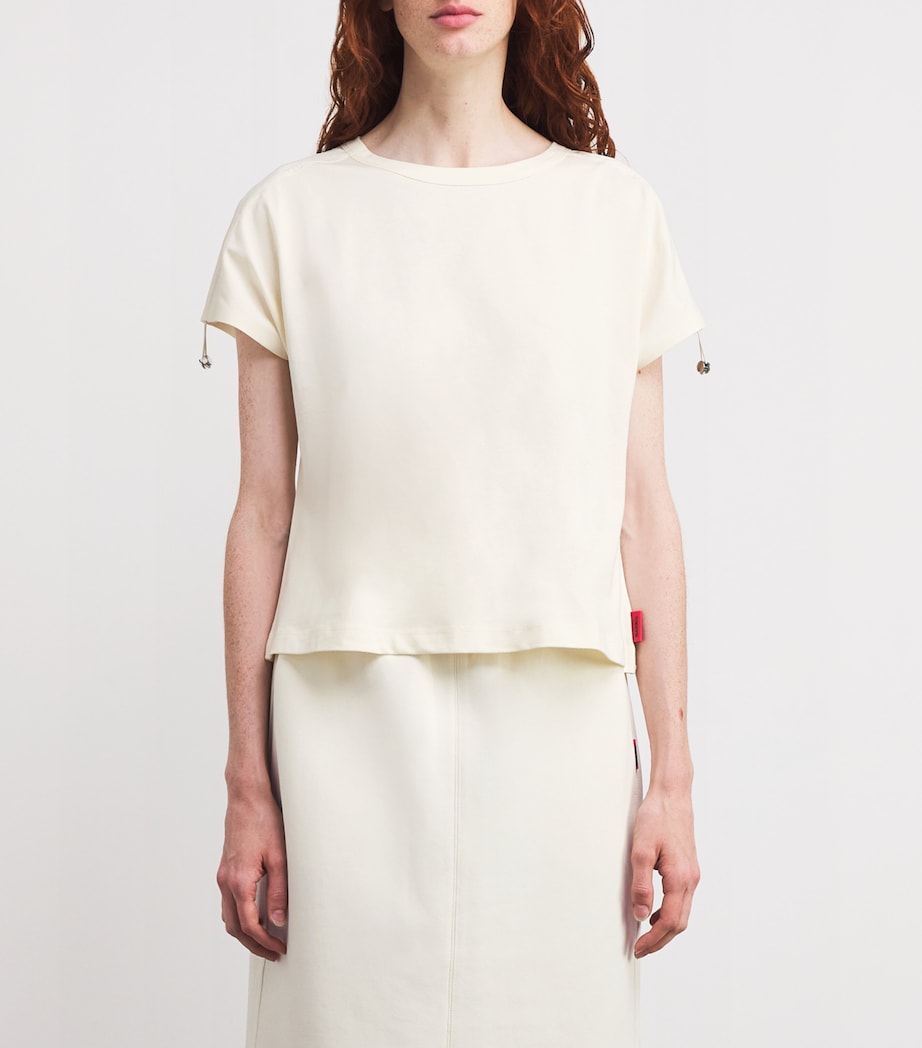 Cotton Jersey and Canvas Top ECRU Image 3