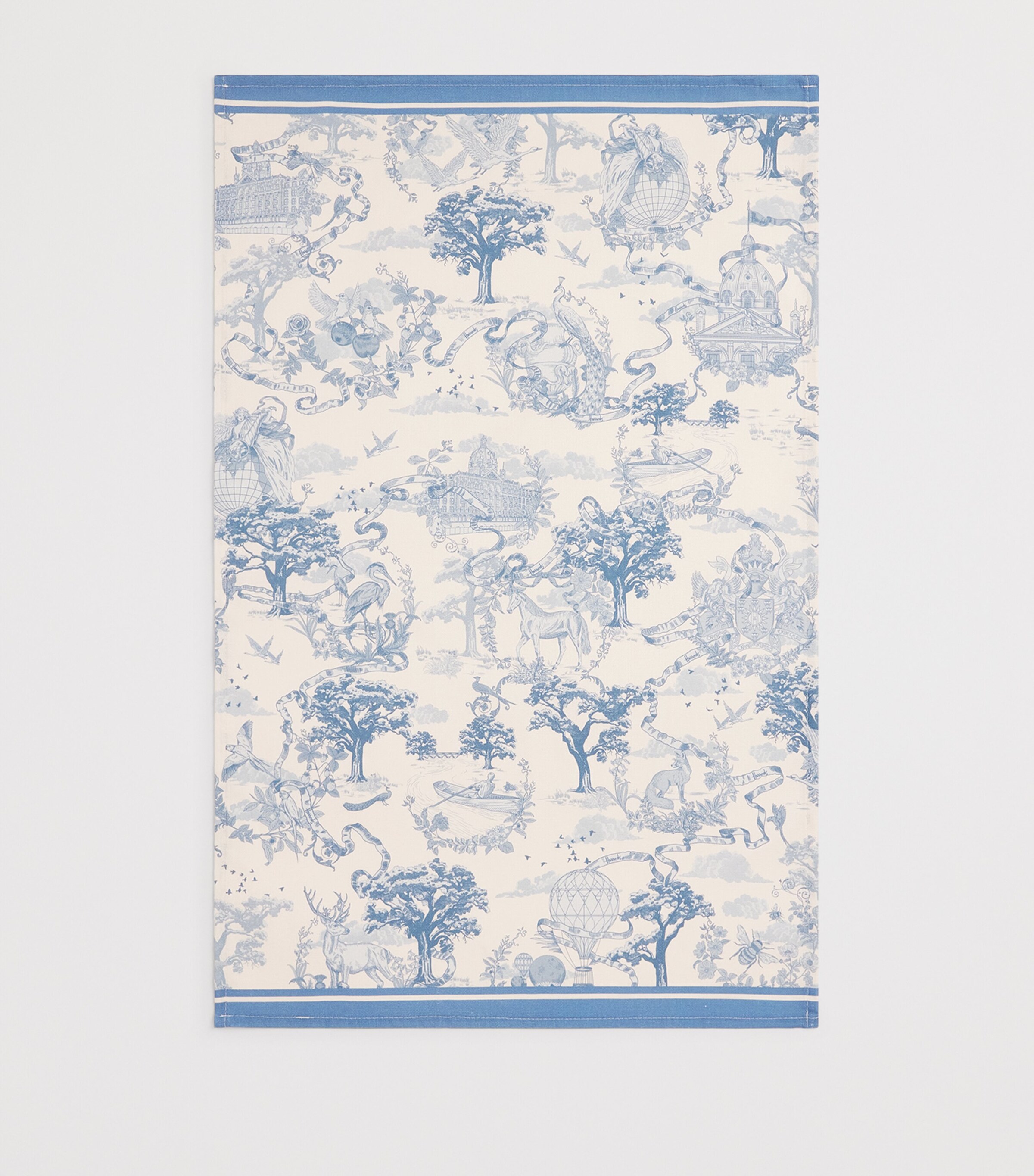 Harrods Set of 2 Cotton Toile Tea Towels Blue Image 2