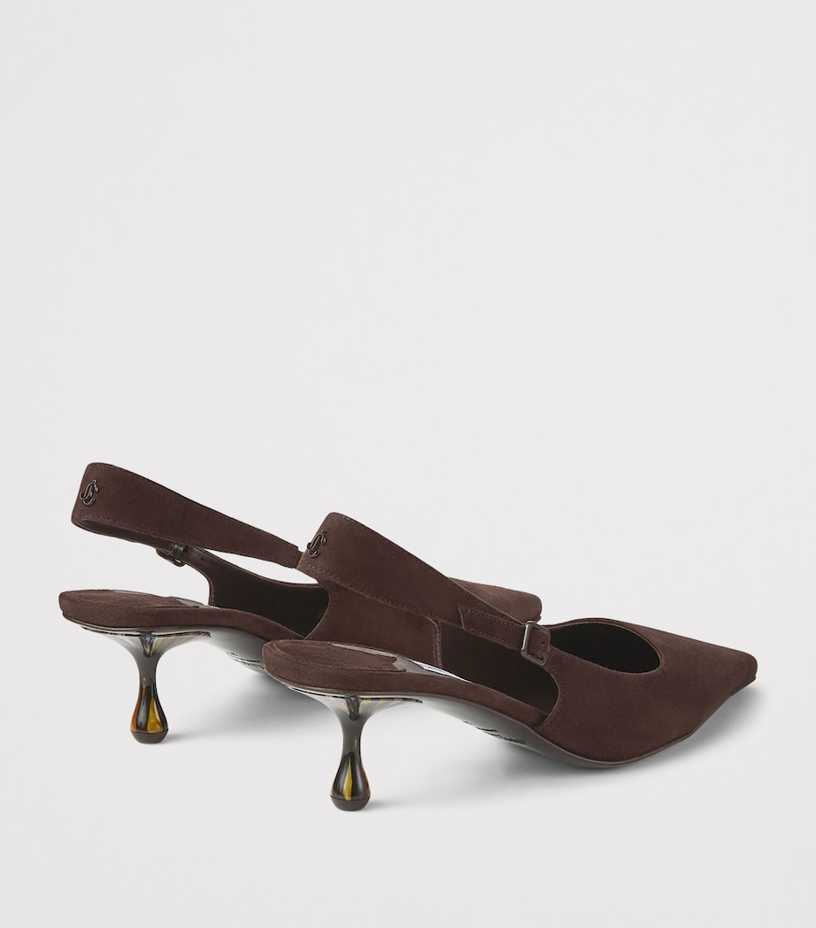 Amel 50 Leather Slingback Pumps CHOCOLATE Image 3