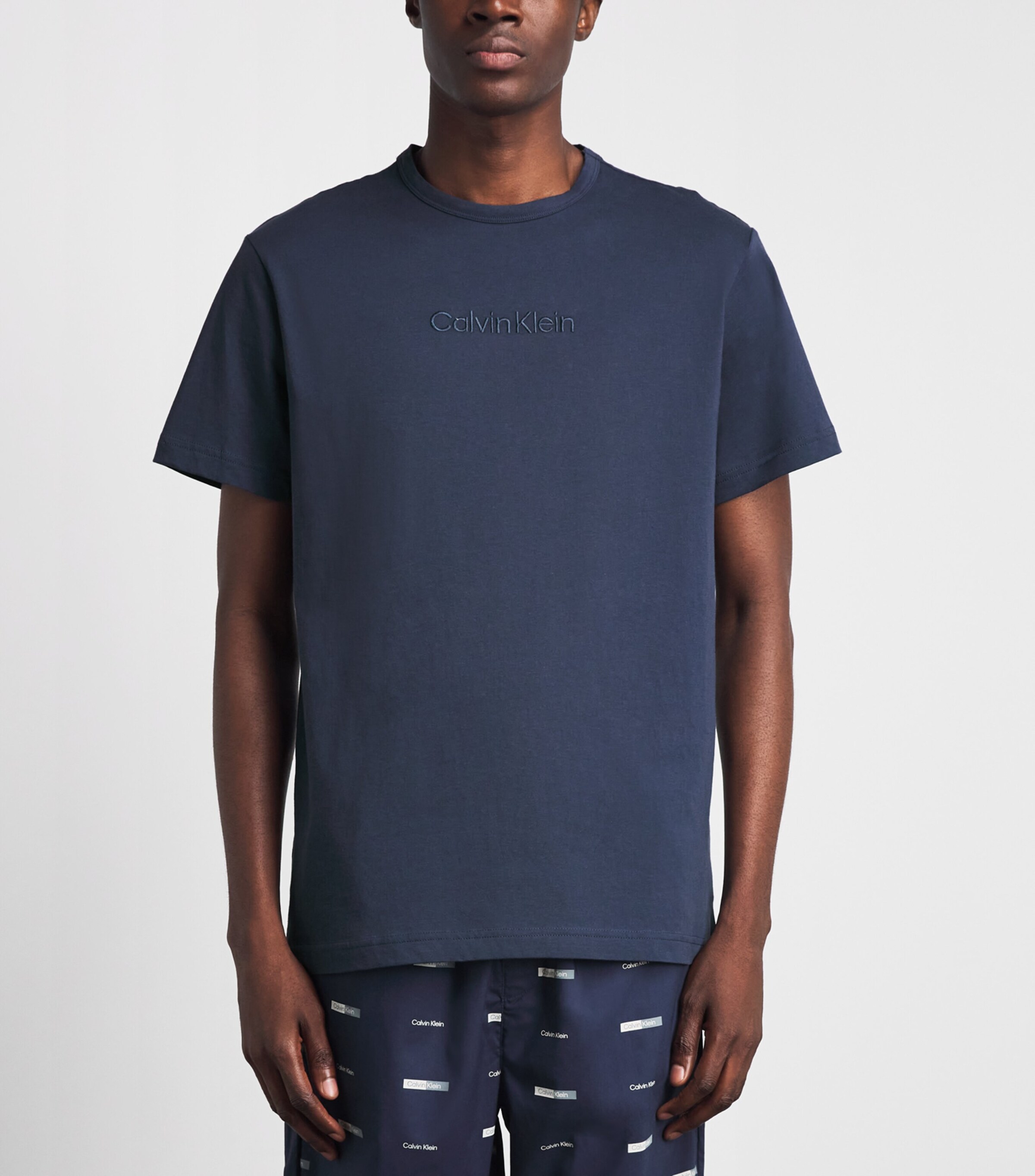 Calvin Klein Mens Cotton Logo Pyjama Top Cci Blue Nights Image 4
