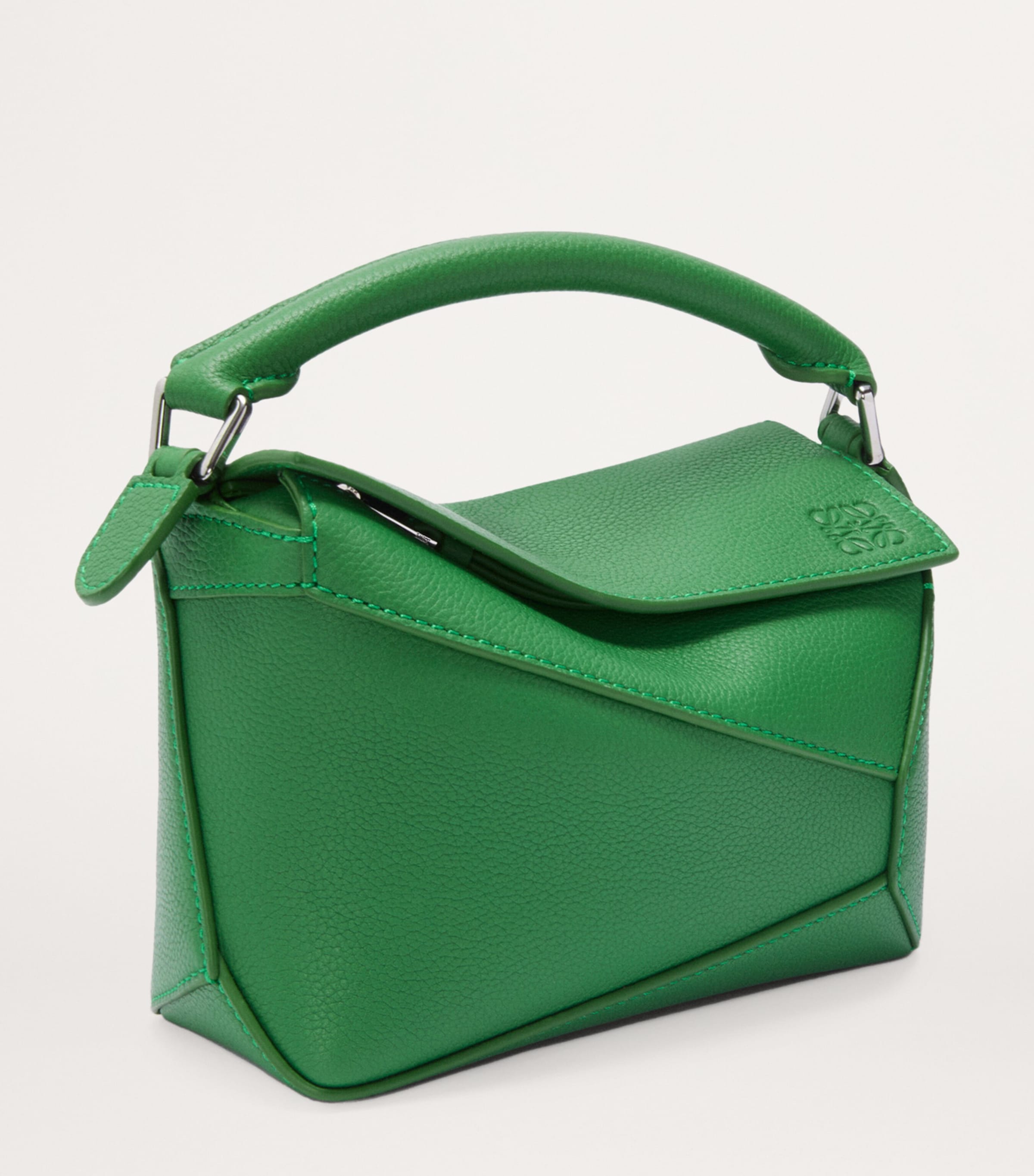 Mini Leather Puzzle Edge Top-Handle Bag TROPICAL GREEN Image 3