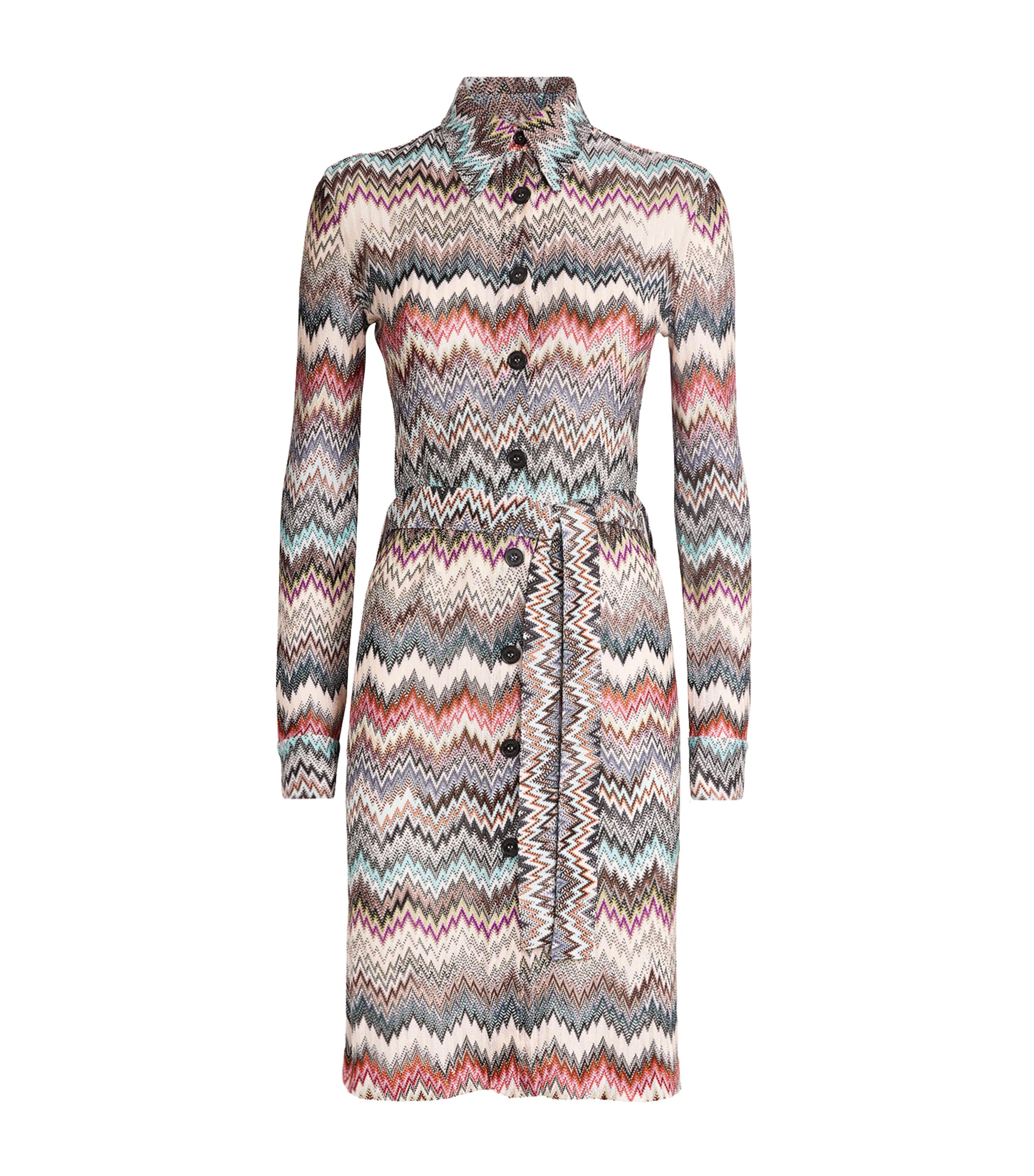 Missoni Knitted Zigzag Shirt Midi Dress
