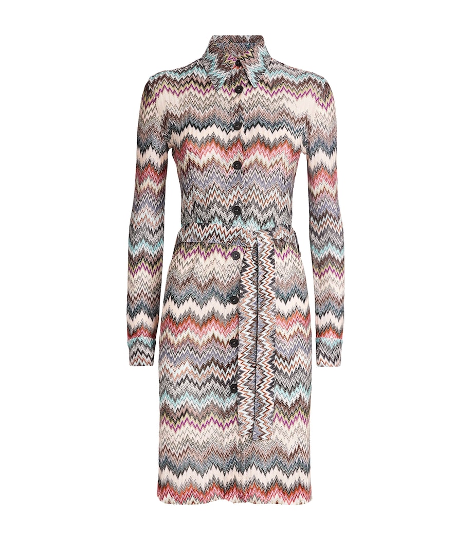 Knitted Zigzag Shirt Midi Dress SM9QW MULTICOLOR Image 1