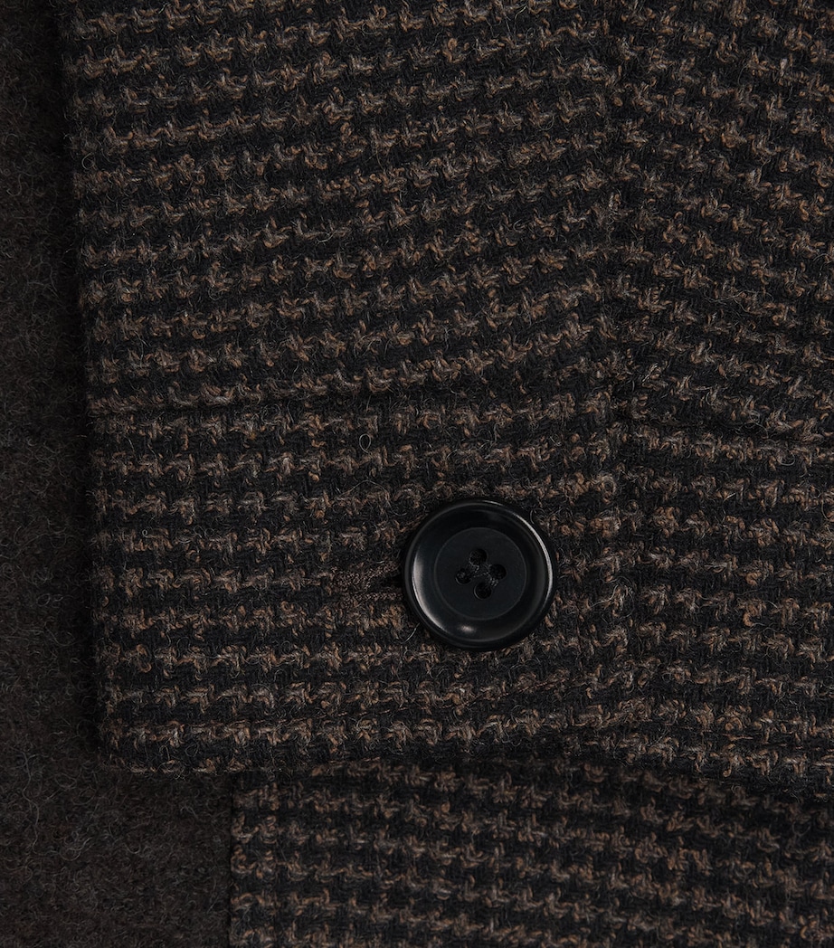 Oliver Spencer Mens Houndstooth Renbourne Jacket Brown Image 6