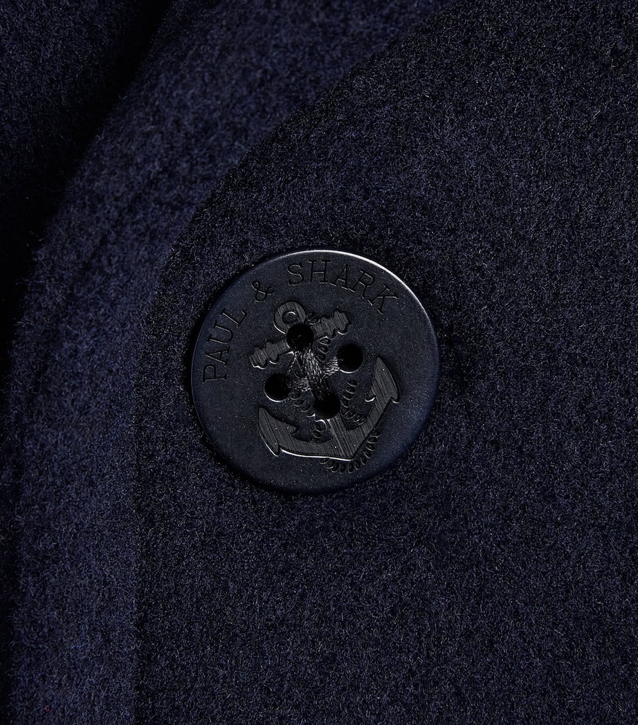 Paul & Shark Mens Wool-Blend Peacoat Blue Image 6