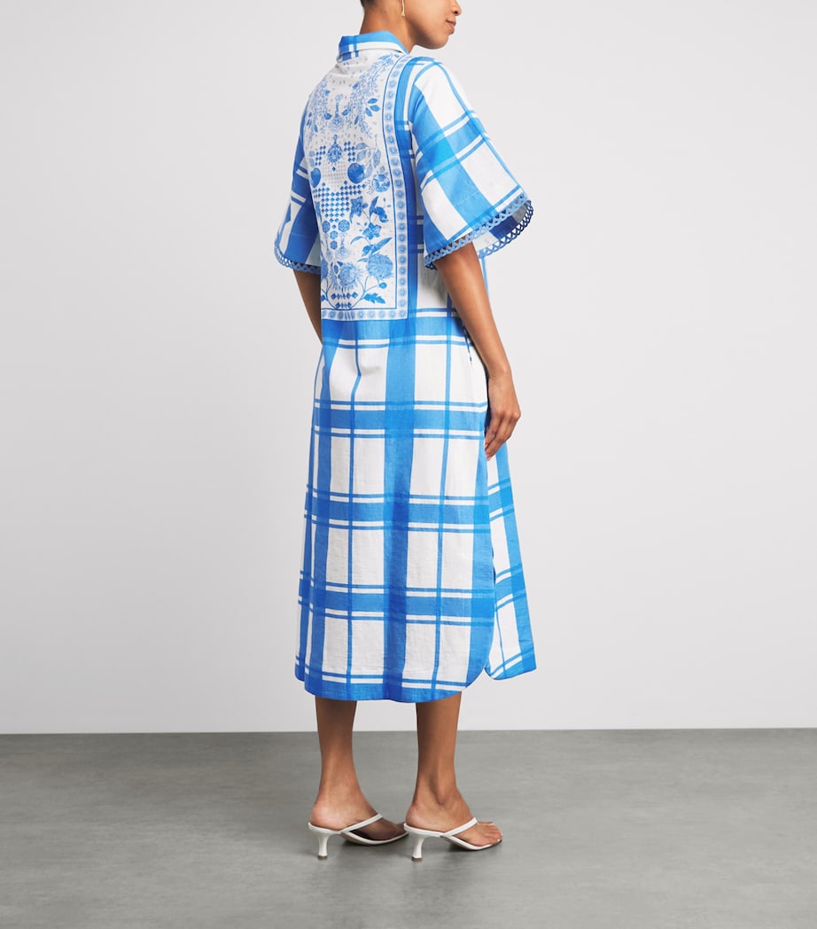 Verandah Womens Printed Collared Tunic Midi Dress Ivry & Blu Mdrs Chks Image 4