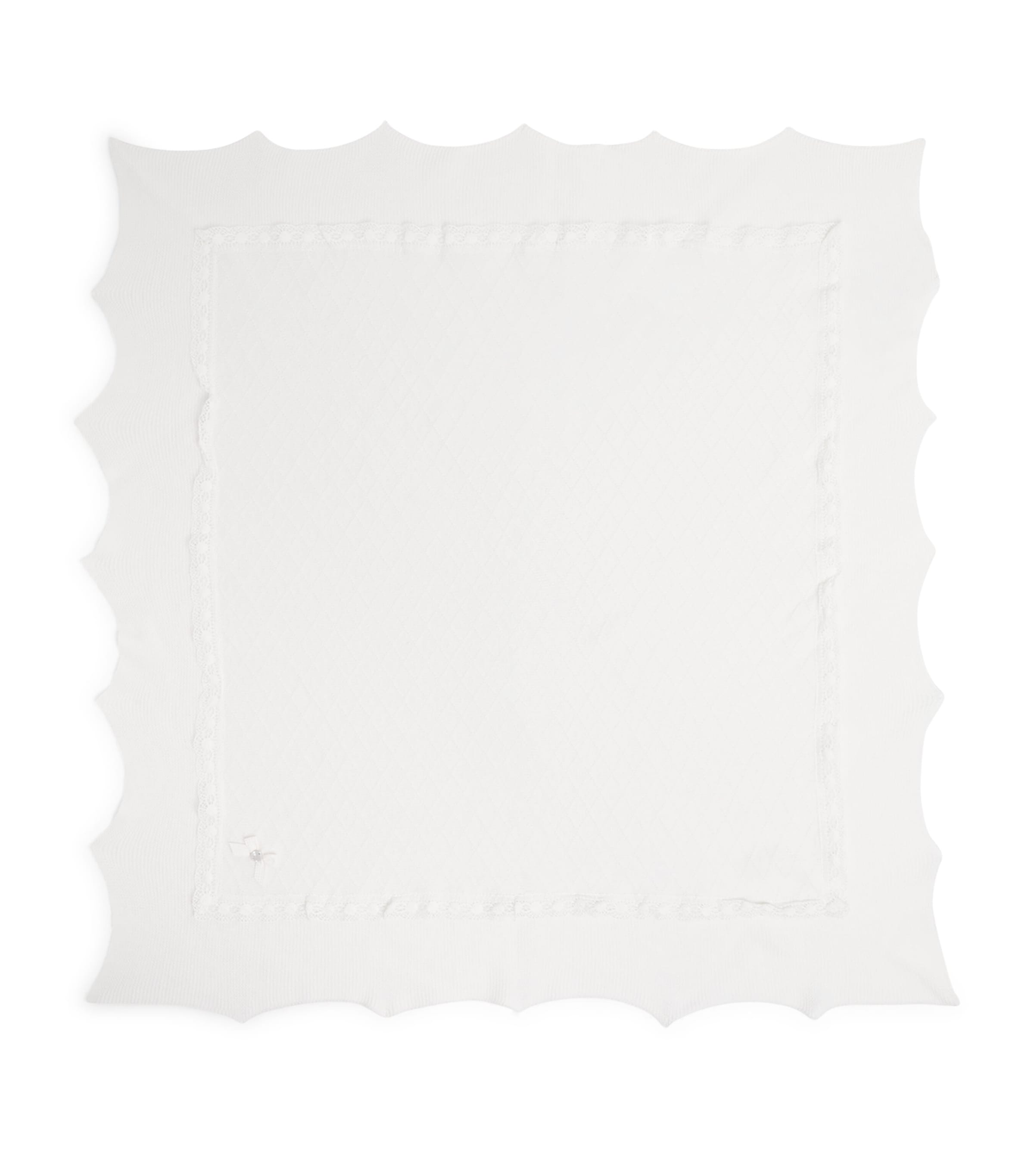 Paz Rodriguez Cotton Lace-Trim Shawl Cream/cream Image 1