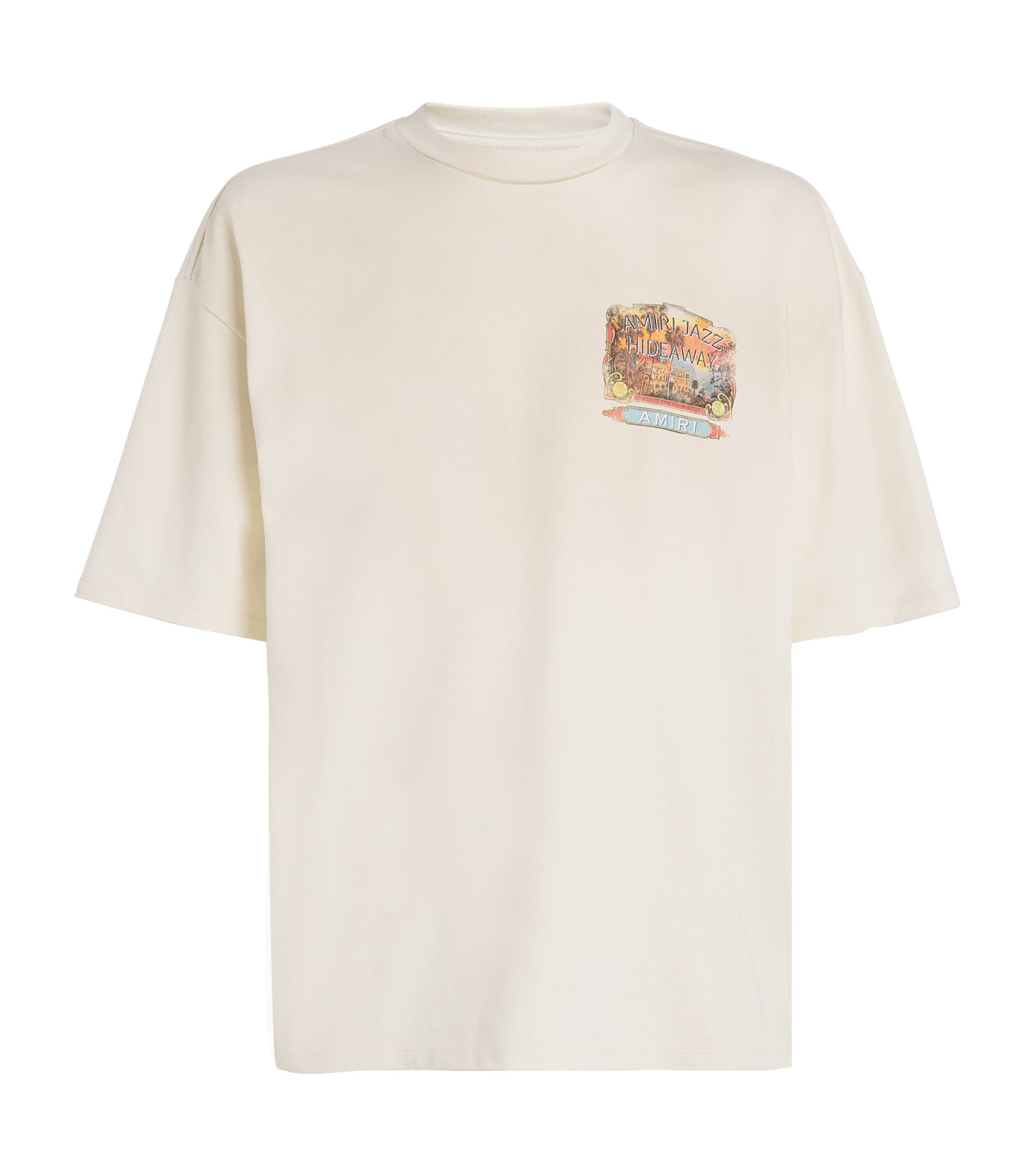Amiri Cotton Jazz Hideaway Print T-shirt In Ivory