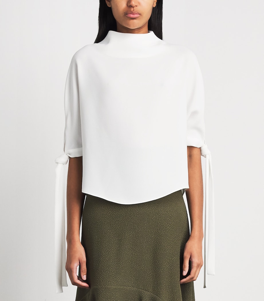 Edeline Lee Womens Georgette Pedernal Blouse Ivory Image 4
