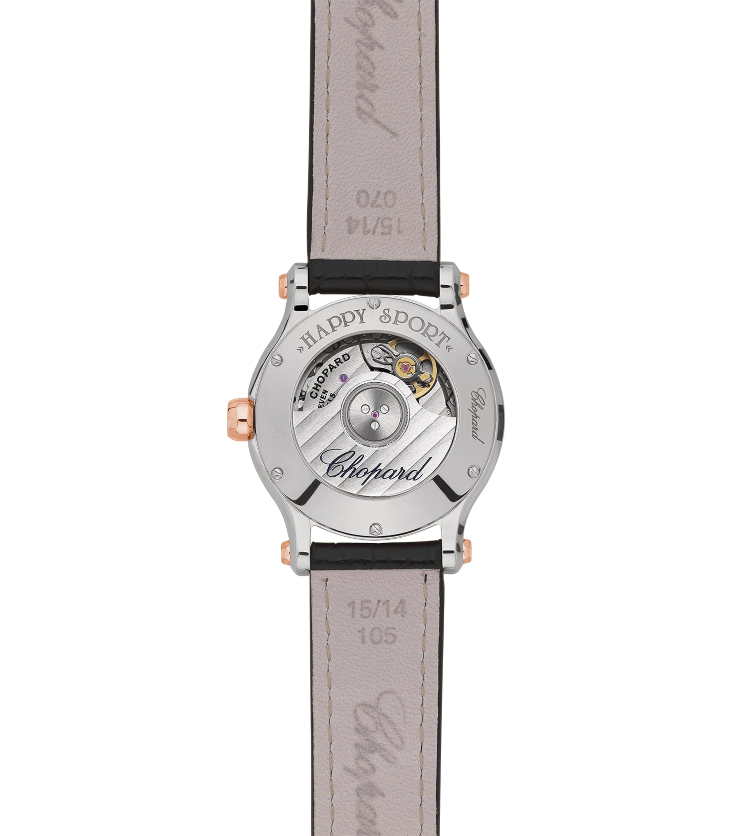 Rose Gold, Stainless Steel and Diamond Happy Sport Automatic Watch 30mm ROSE GOLD/STAINLESS Image 4
