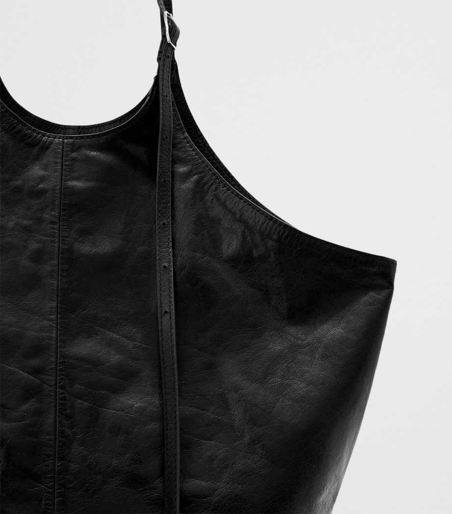 AllSaints Leather Siloh Tote Bag Black Image 3