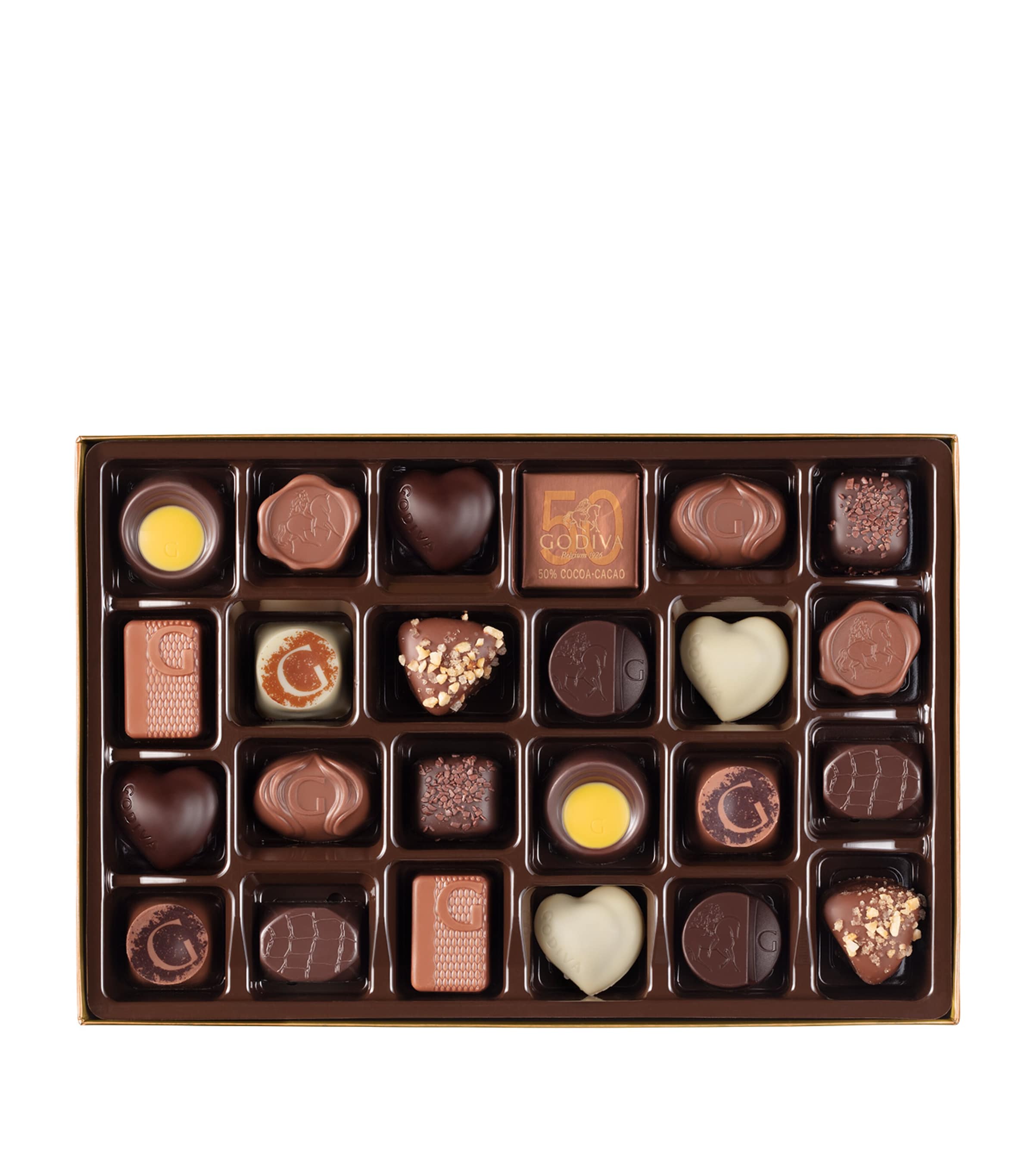 Godiva Milk, White and Dark Chocolate 25-Piece Gold Selection Box (258g) Image 3