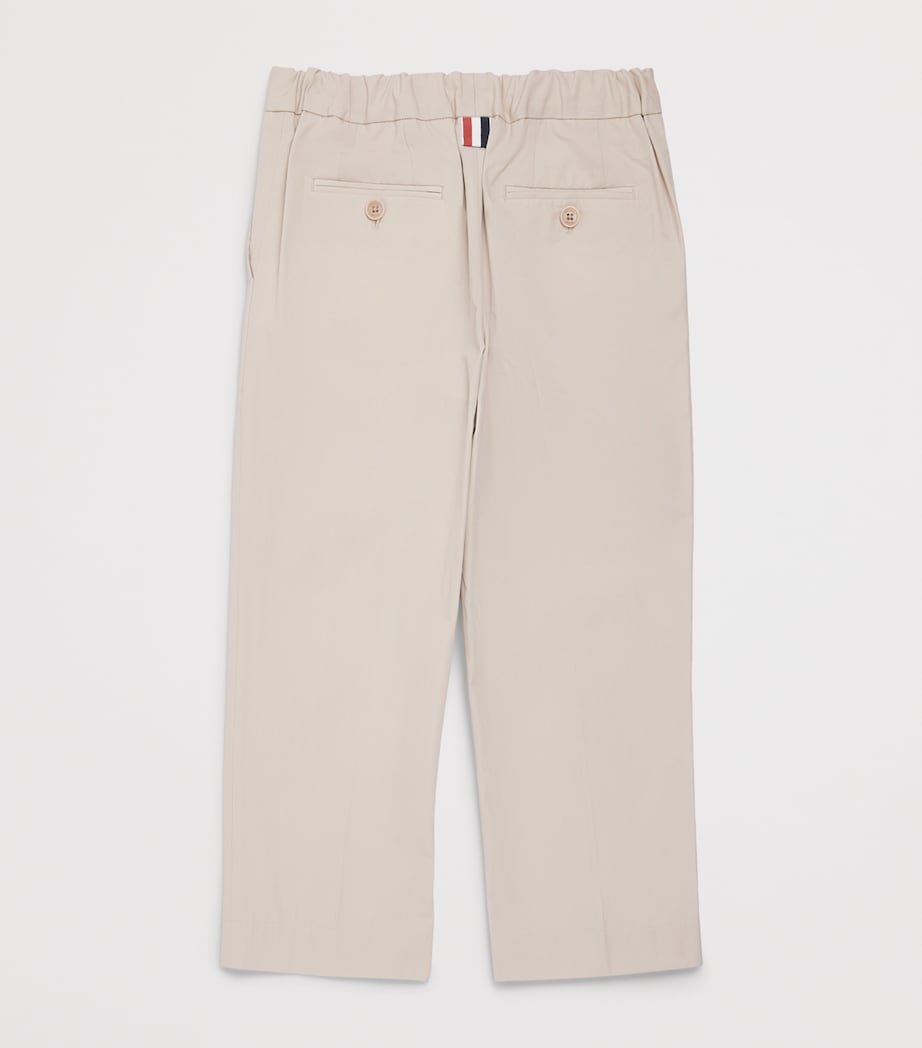 Thom Browne Kids Cotton Twill Chinos (2-12 Years) Beige Image 2