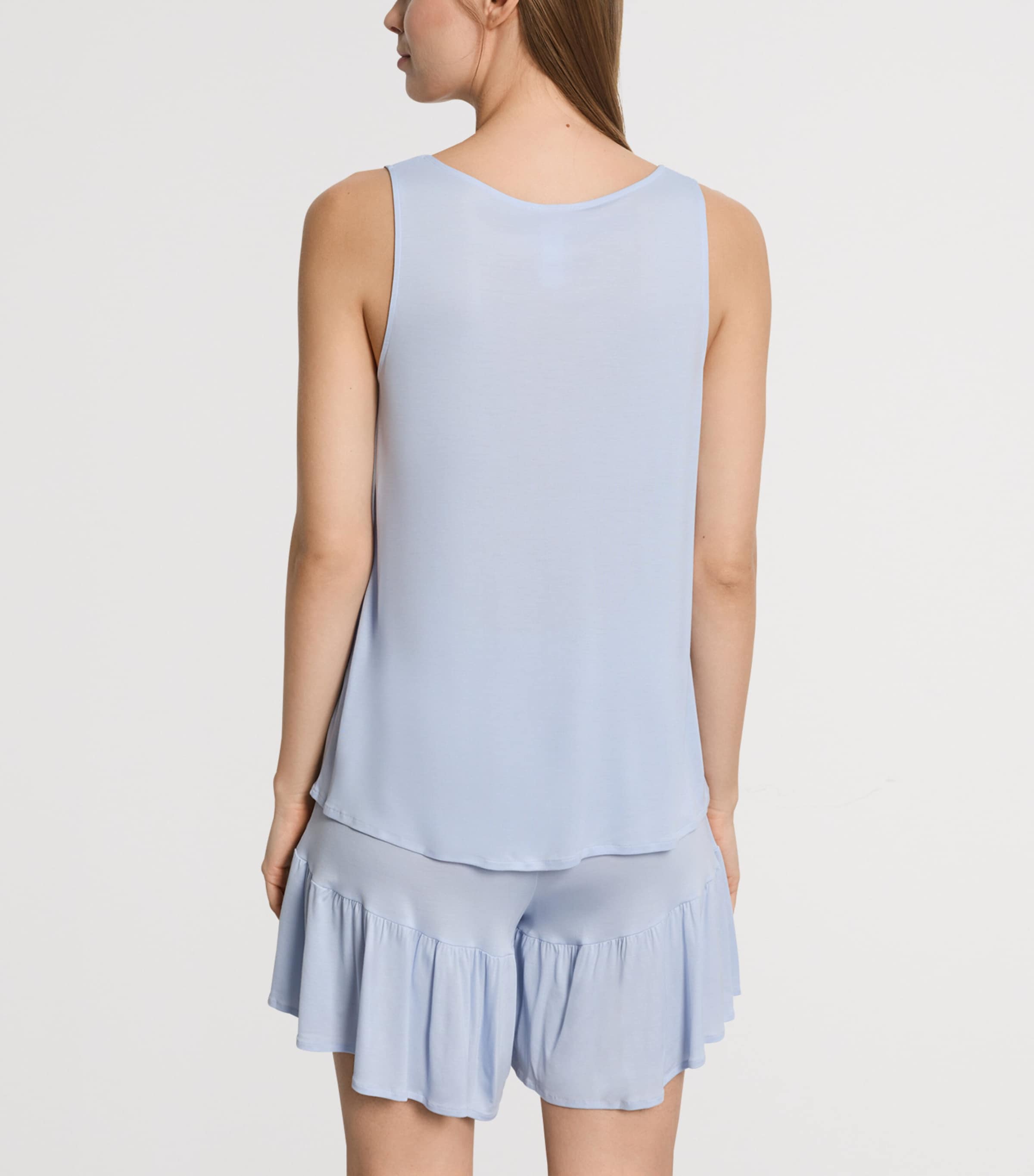 Hanro Womens Modal Isabella Short Pyjama Set Blue Dove Image 3