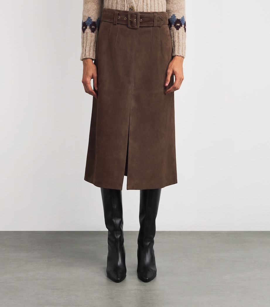 Suede Alexi Midi Skirt MOCHA Image 3