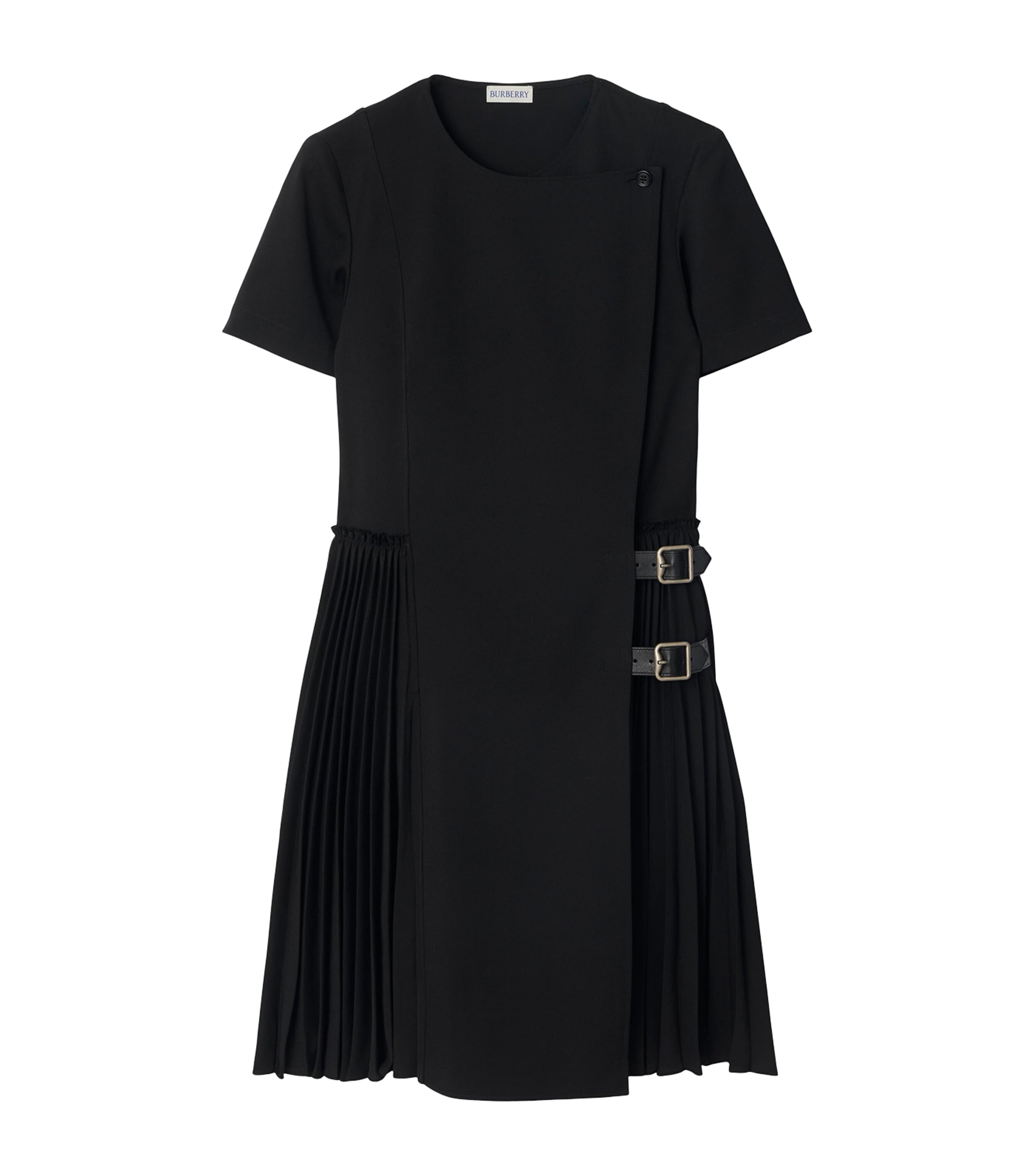 Pleated Kilt Mini Dress BLACK Image 1