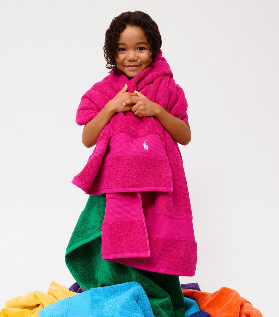 Polo Player Hand Towel (50cm x 100cm) SKY PINK Image 3