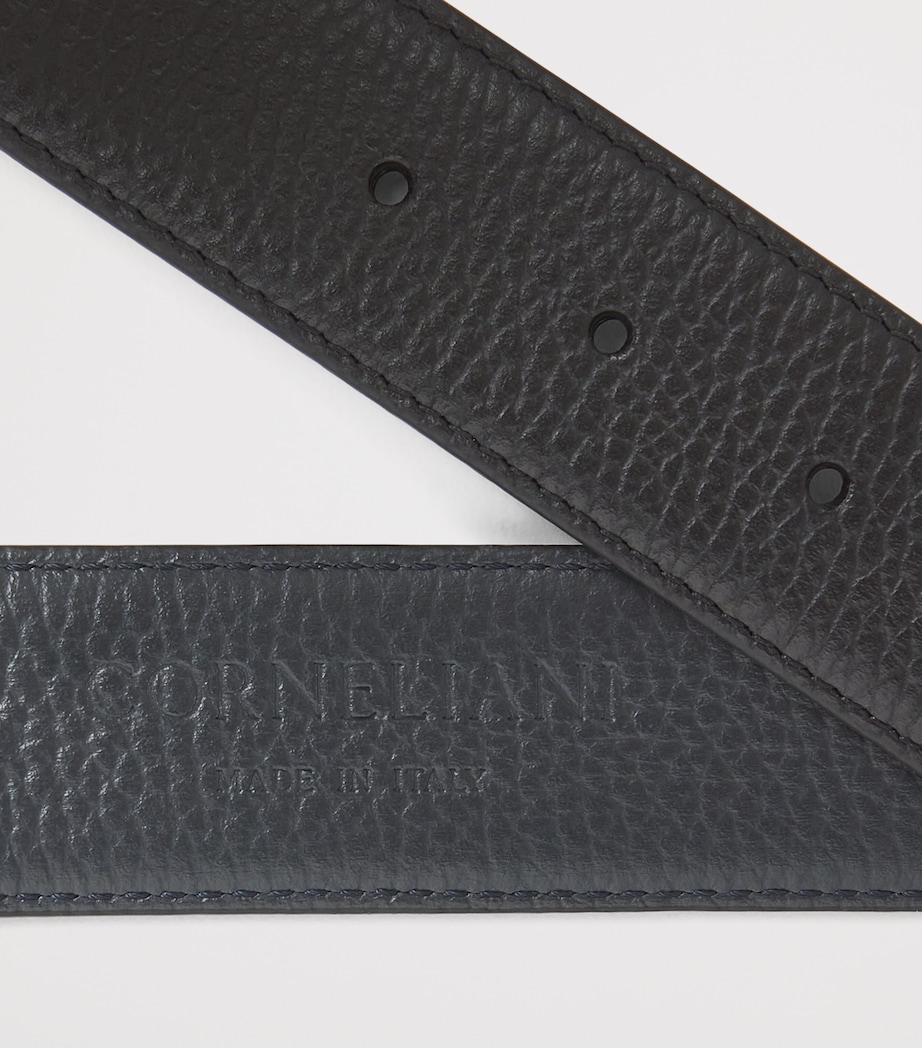 Corneliani Leather Belt Black Print Image 4