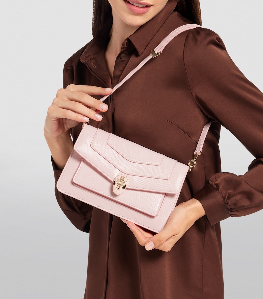 Small Karung Serpenti Forever East-West Shoulder Bag PINK MEDIUM Image 2