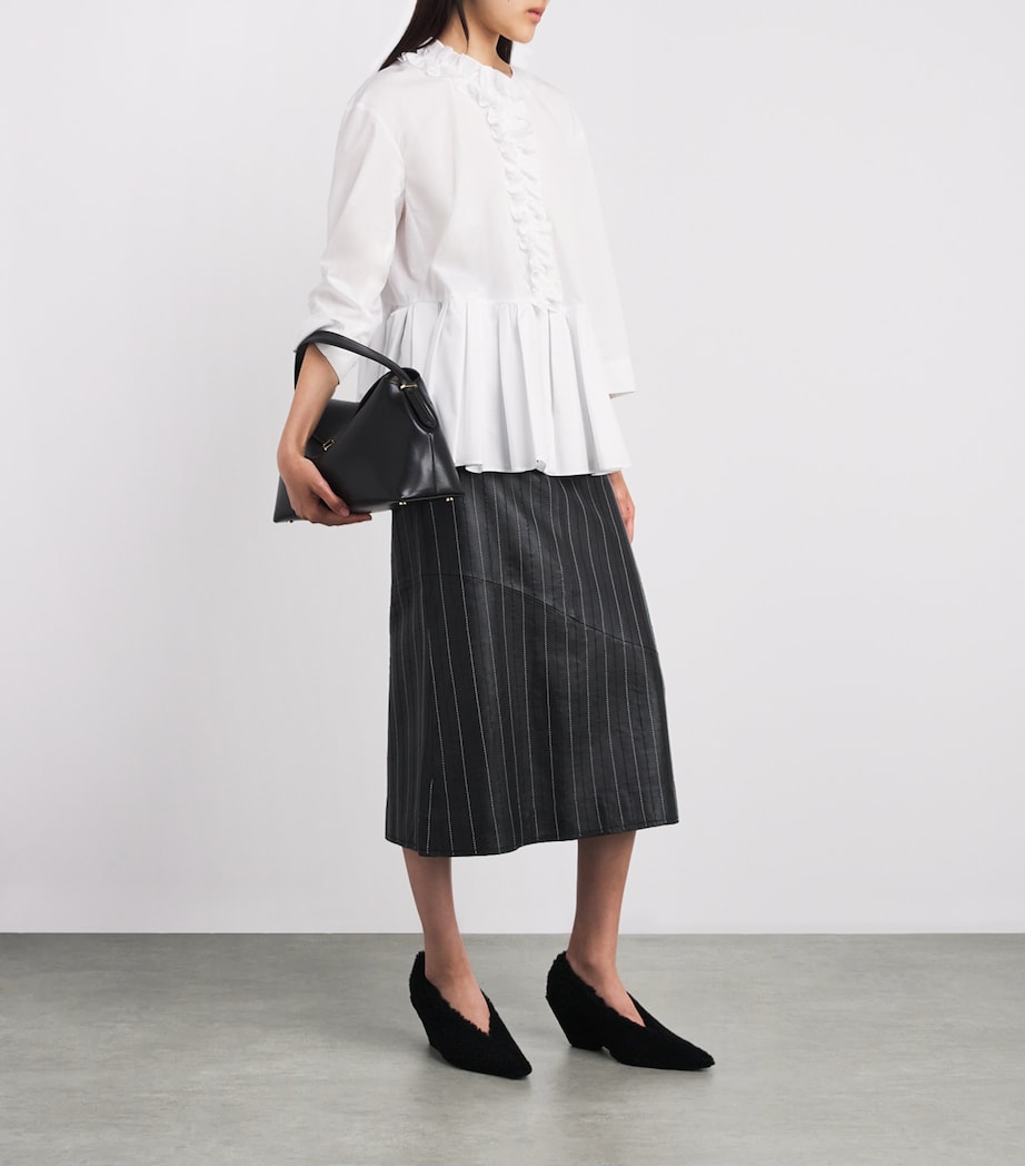 Cotton Ruffle-Detail Shirt OPTICAL WHITE Image 2