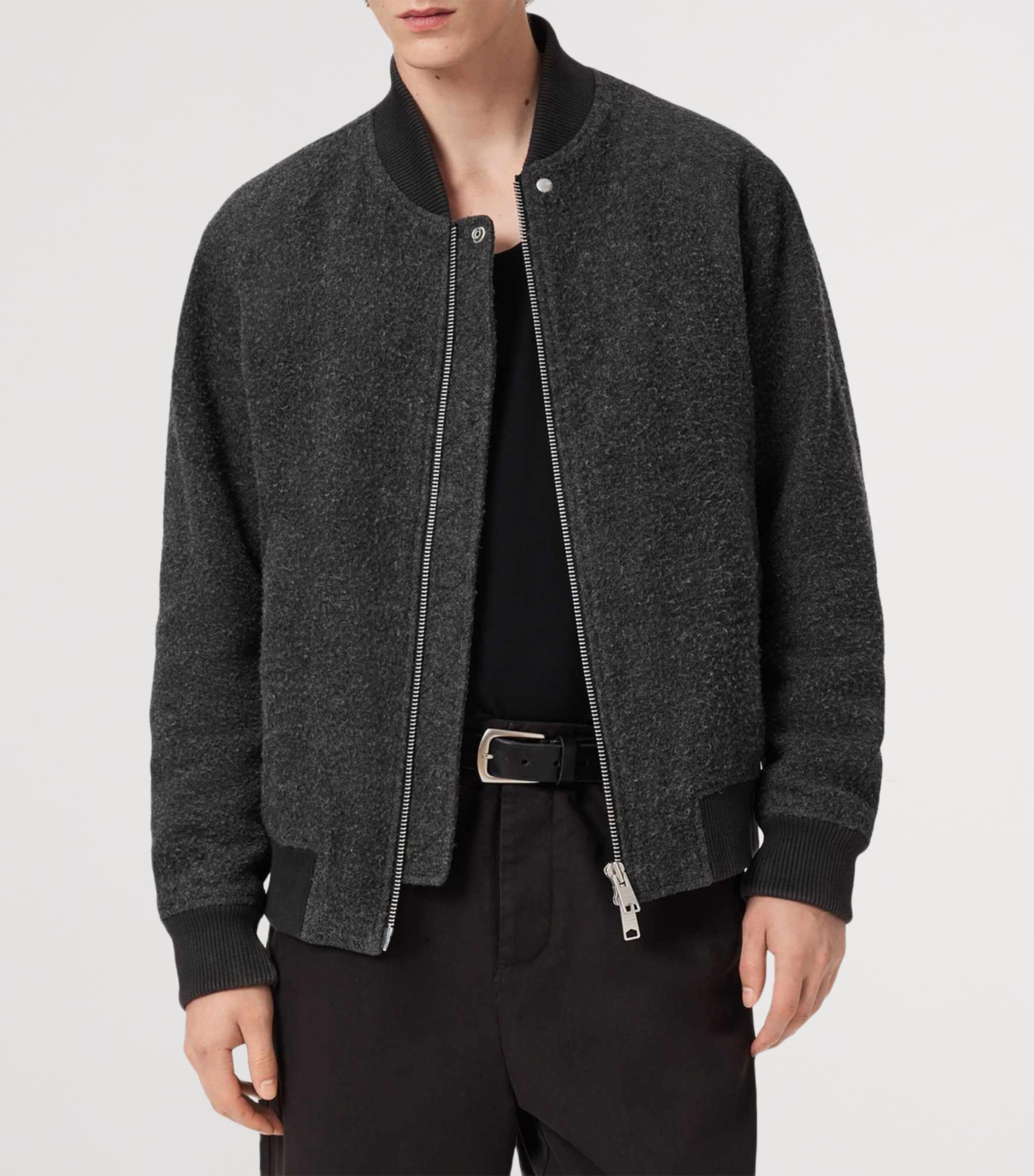 Wool-Blend Saku Bomber Jacket CHARCOAL GREY Image 4