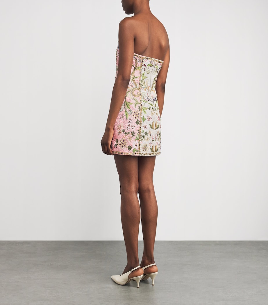 Alice+Olivia Womens Embellished Katia Mini Dress Champagne/multi Image 4